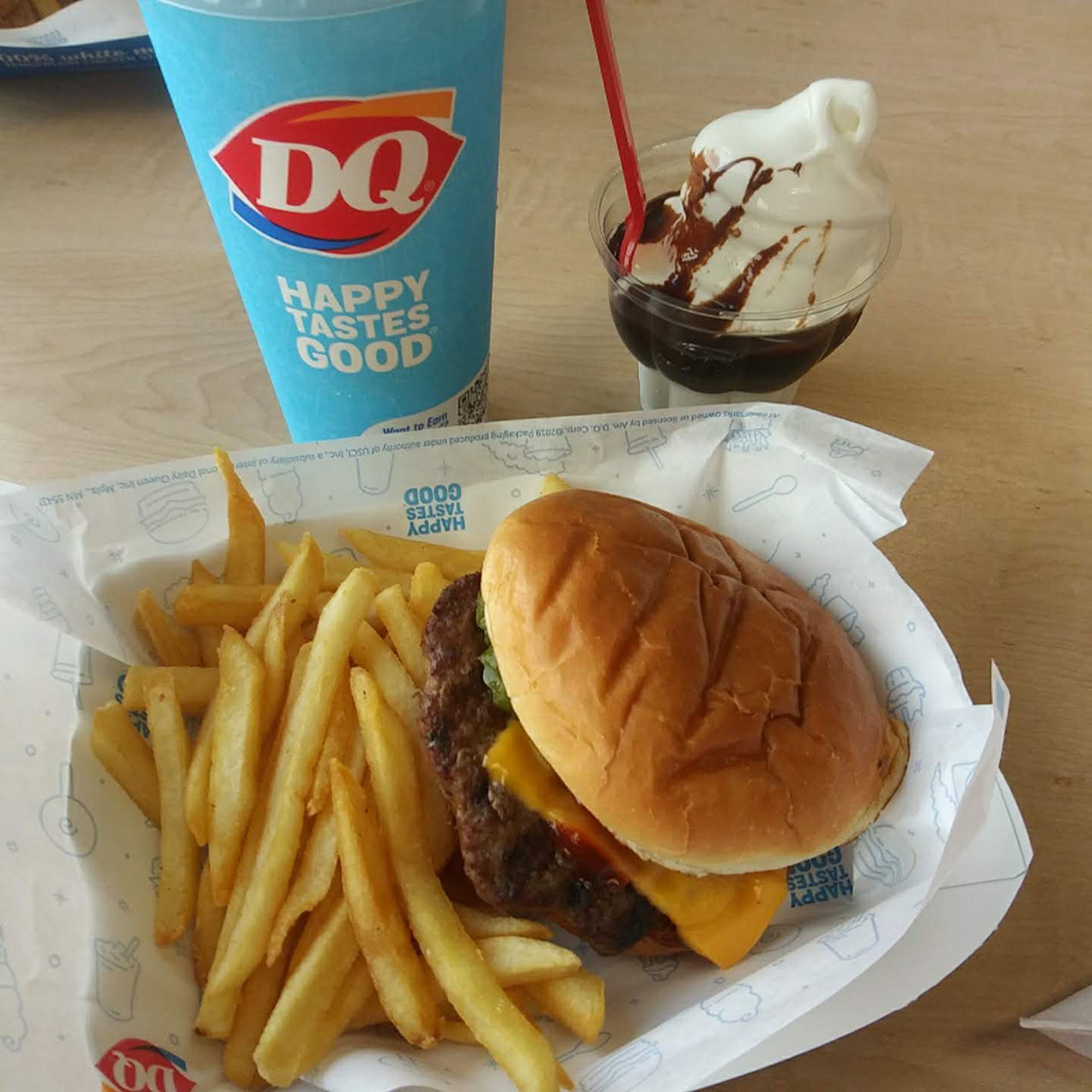 Dairy Queen's $7 Meal Deal, a full-sized cheeseburger and sundae included.