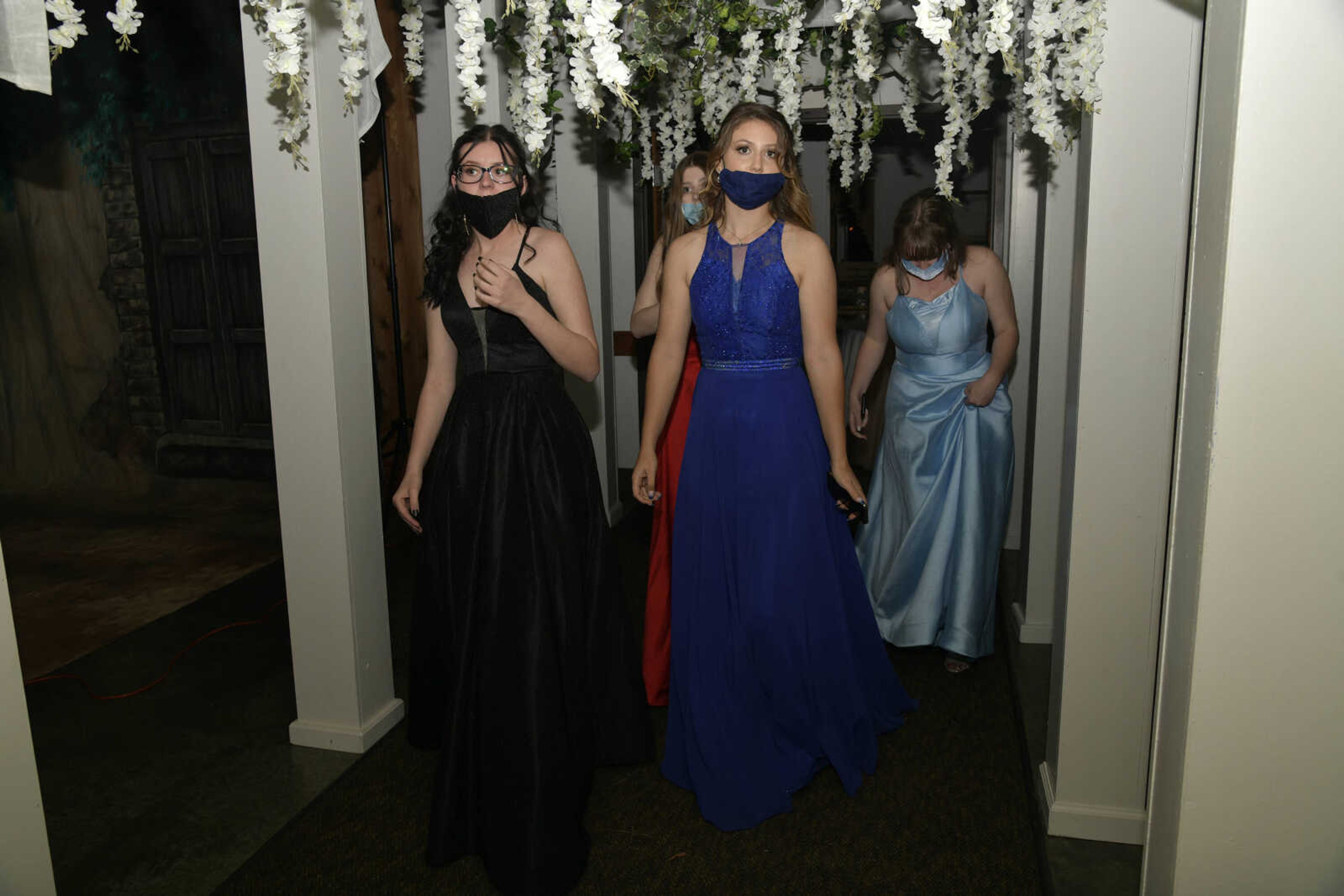 Students enter the event during Notre Dame's prom at Bavarian Halle in Jackson on Friday, April 30, 2021.