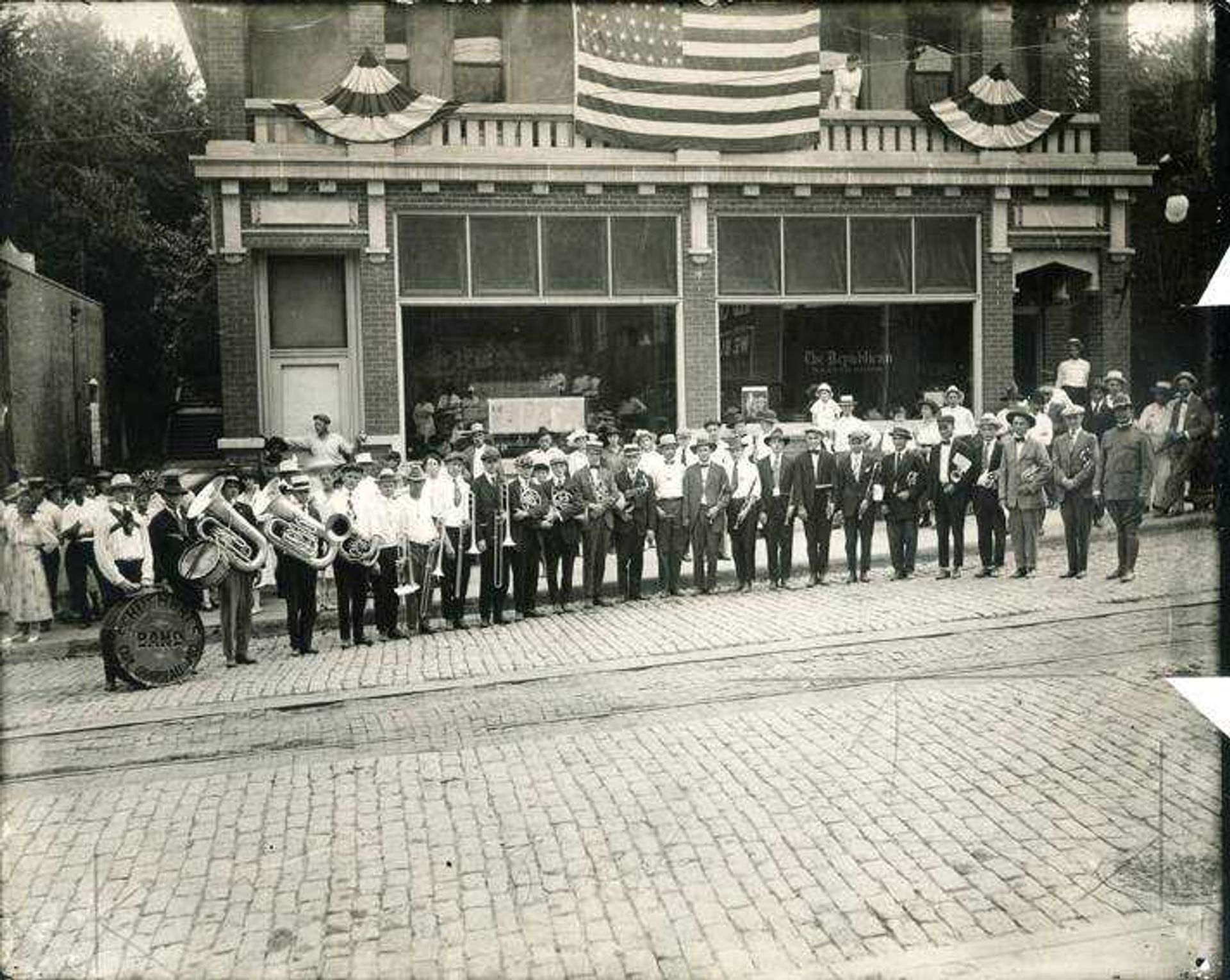 Schuchert's Band from Cape Girardeau joined the Army en mass during World War I, becoming the official band of the 6th Missouri Regiment. This file photo was taken in the 200 block of Broadway in front of The Daily Republican building on June 21, 1917.