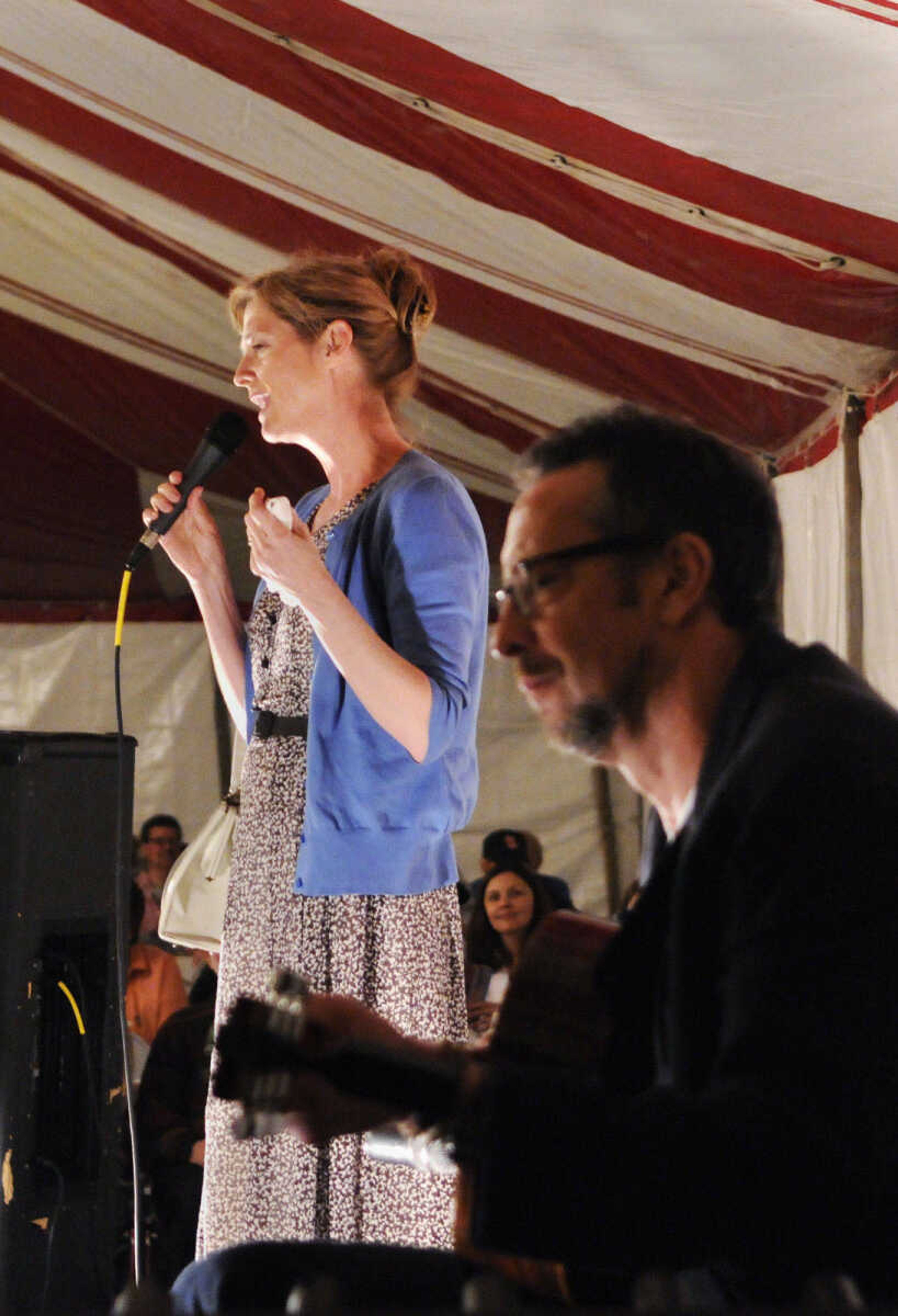 KRISTIN EBERTS ~ keberts@semissourian.com

Storyteller Minton Sparks and guitarist John Jackson perform during the Storytelling Festival in Cape Girardeau, Mo., on Friday, April 9, 2010.