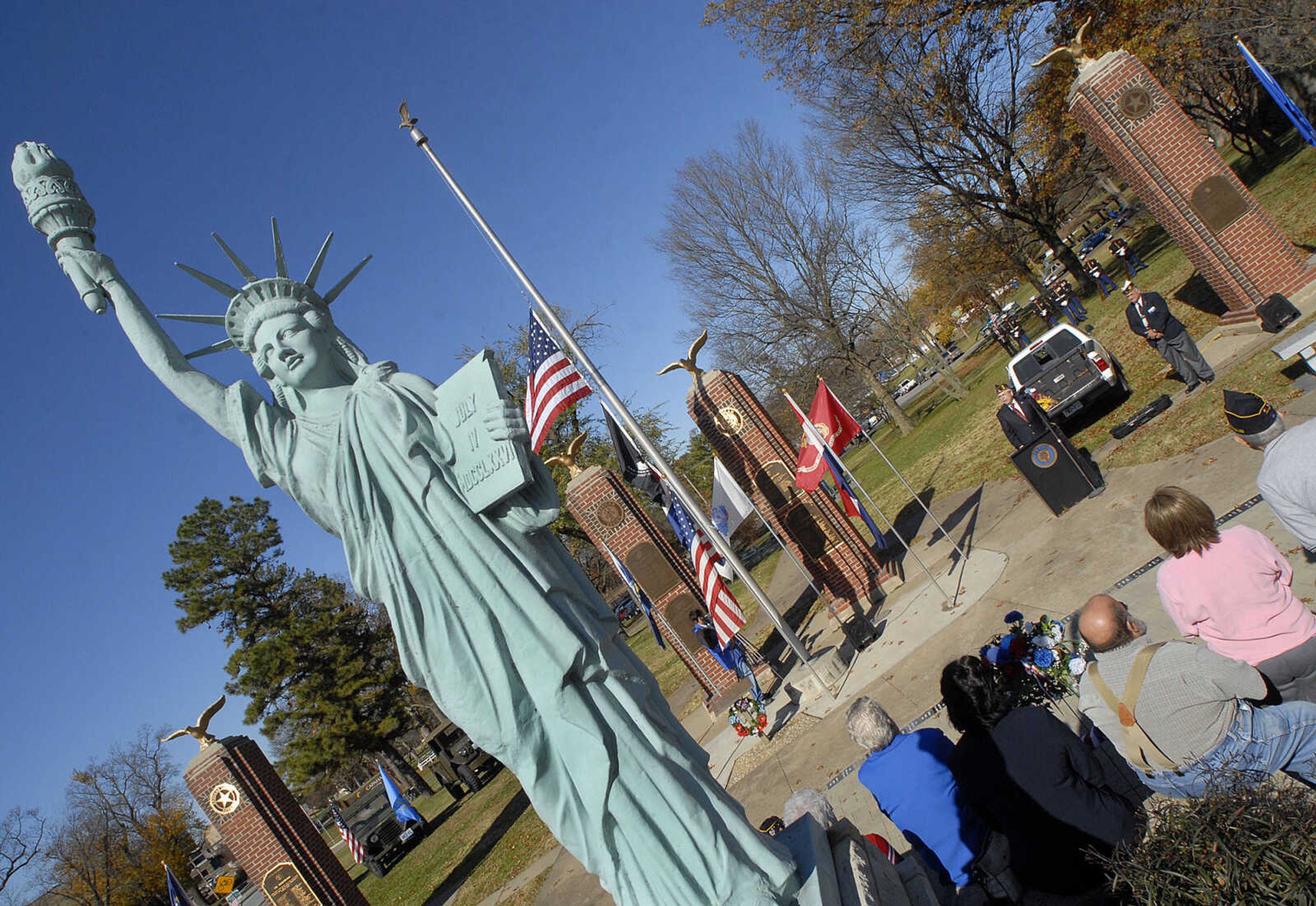 FRED LYNCH ~ flynch@semissourian.com
Veterans Day is celebrated in Cape Girardeau with a ceremony Wednesday at Freedom Corner in Capaha Park.