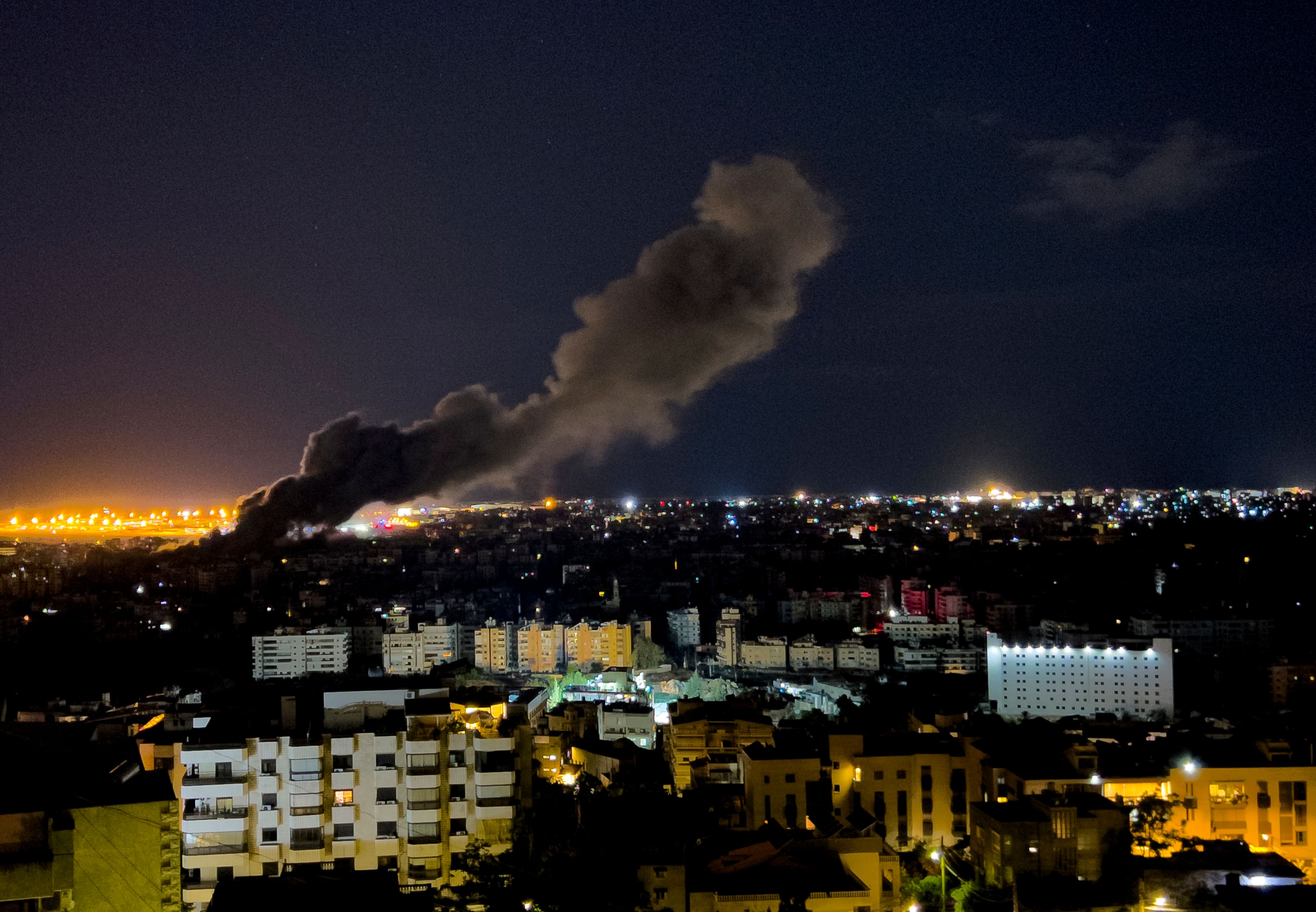 Smoke rises from an Israeli airstrike that hit the southern suburb of Beirut, Lebanon, Tuesday, Oct. 1, 2024. (AP Photo/Hussein Malla)