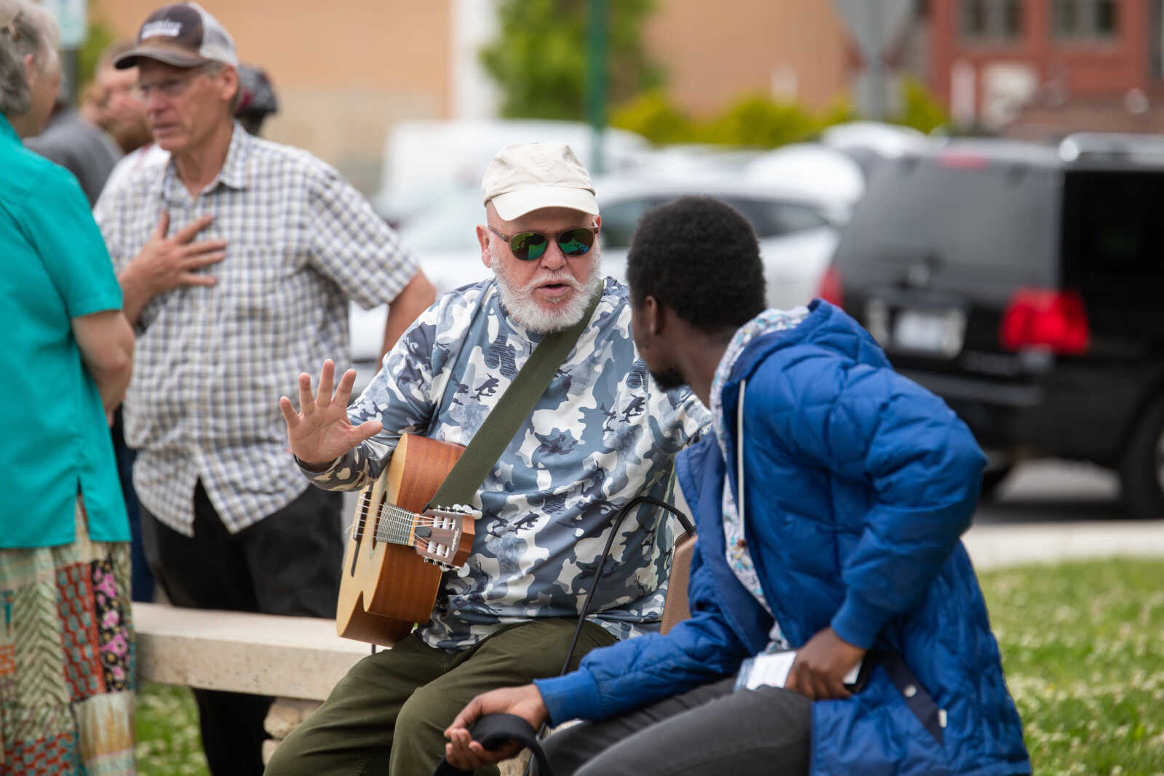 Community members gather after the prayer ceremony&nbsp;on&nbsp;Thursday, May 4 at the Cape Girardeau City Hall.