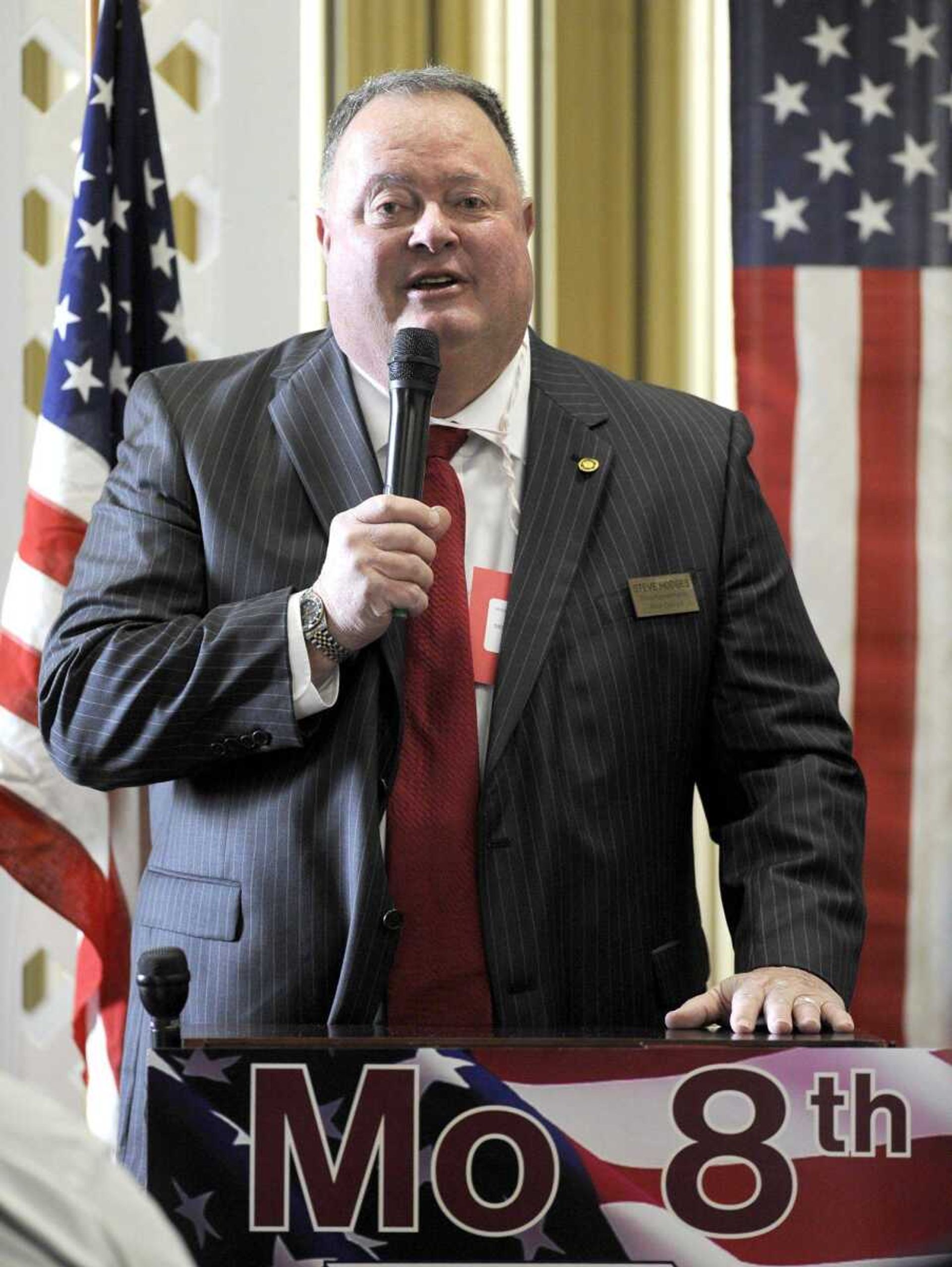 Steve Hodges speaks after his nomination Feb. 16 in Poplar Bluff, Mo. (Fred Lynch)