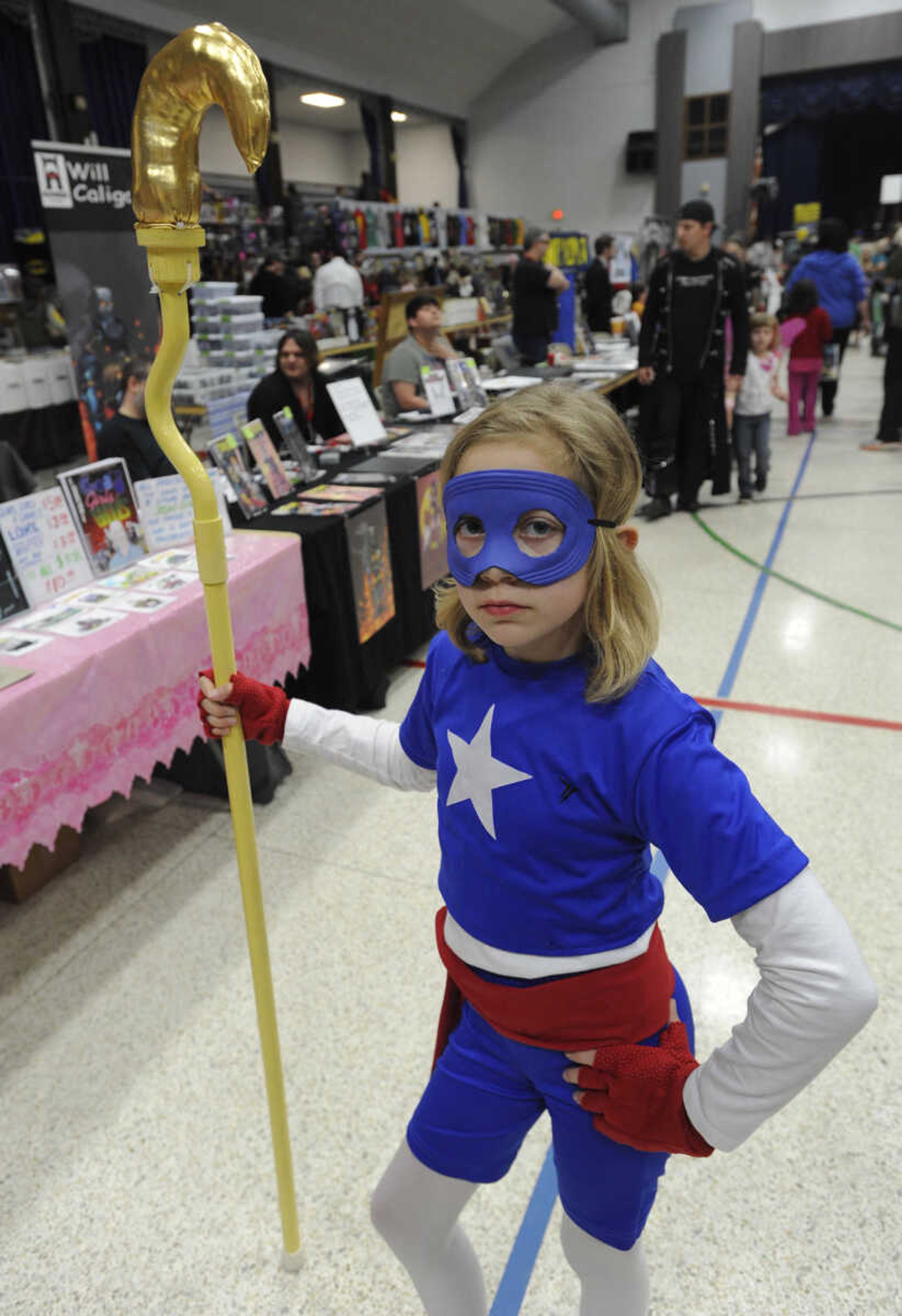 Eva Gleckler of St. Louis portrays Stargirl at Cape Comic Con on Saturday, March 22, 2014 at the Arena Building.