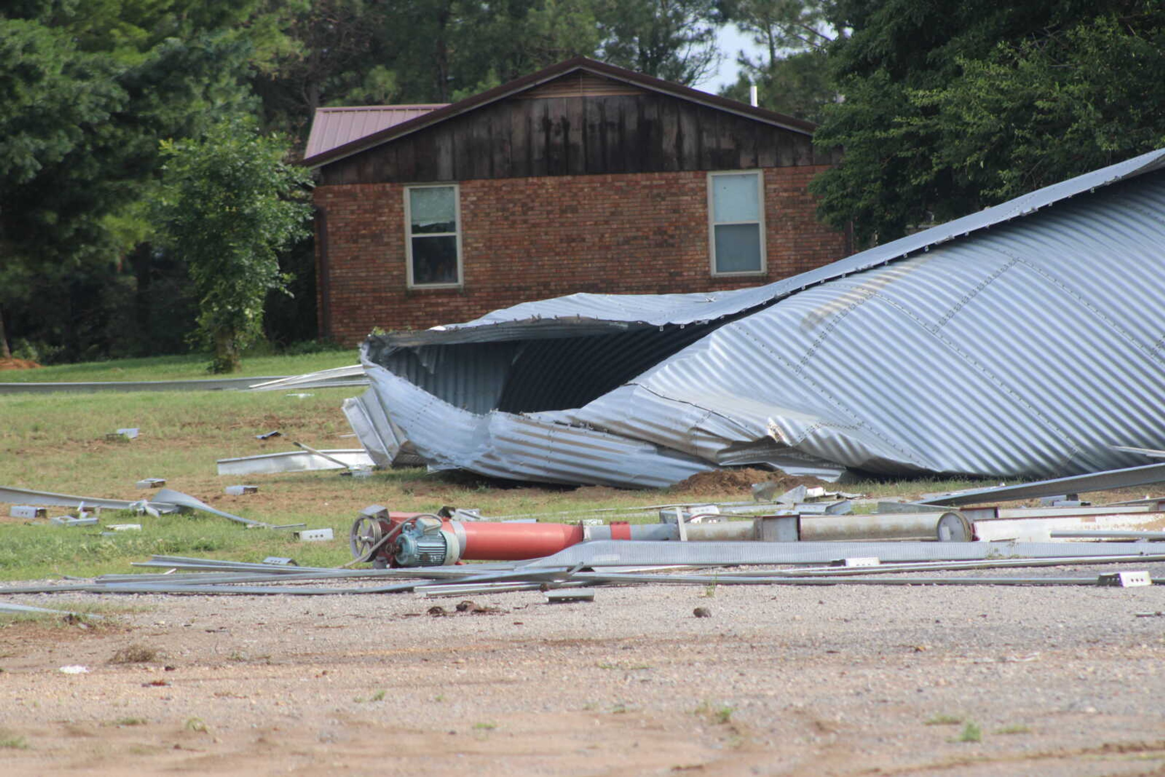 Damage from storm at the intersection of Hwy O and CR 532