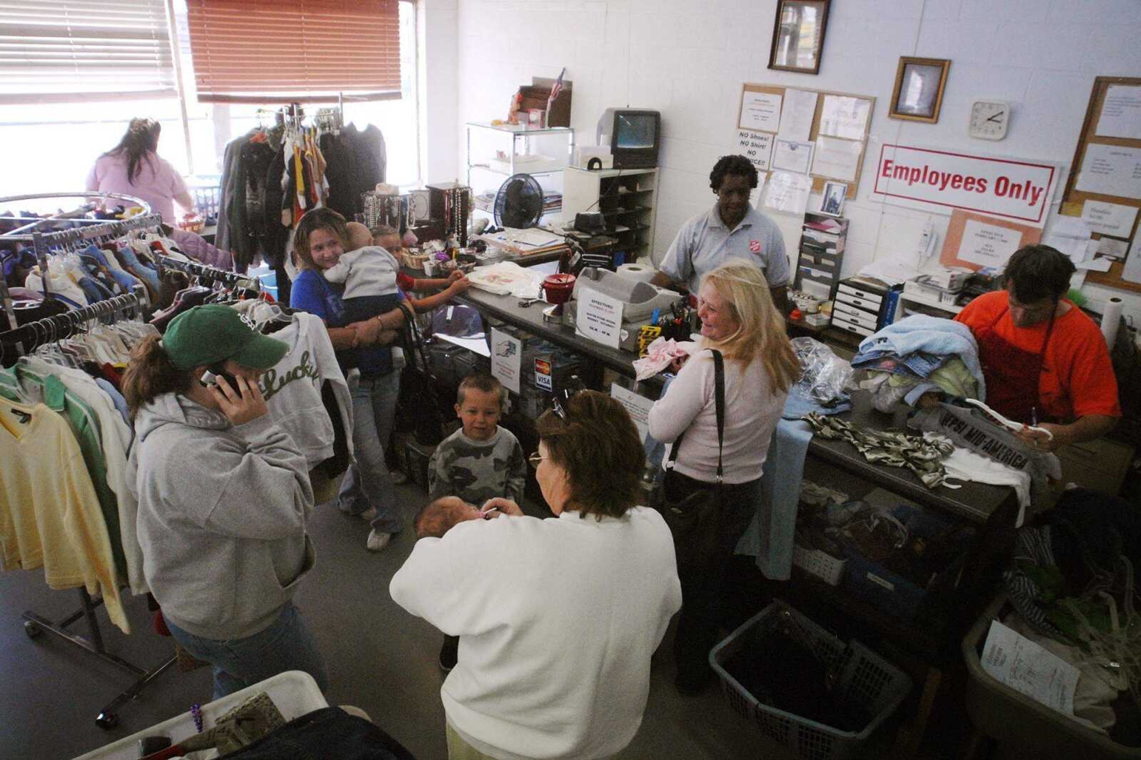 CHUCK WU ~ cwu@semissourian.com
Customers shop Friday at the Salvation Army on Morgan Oak Street.