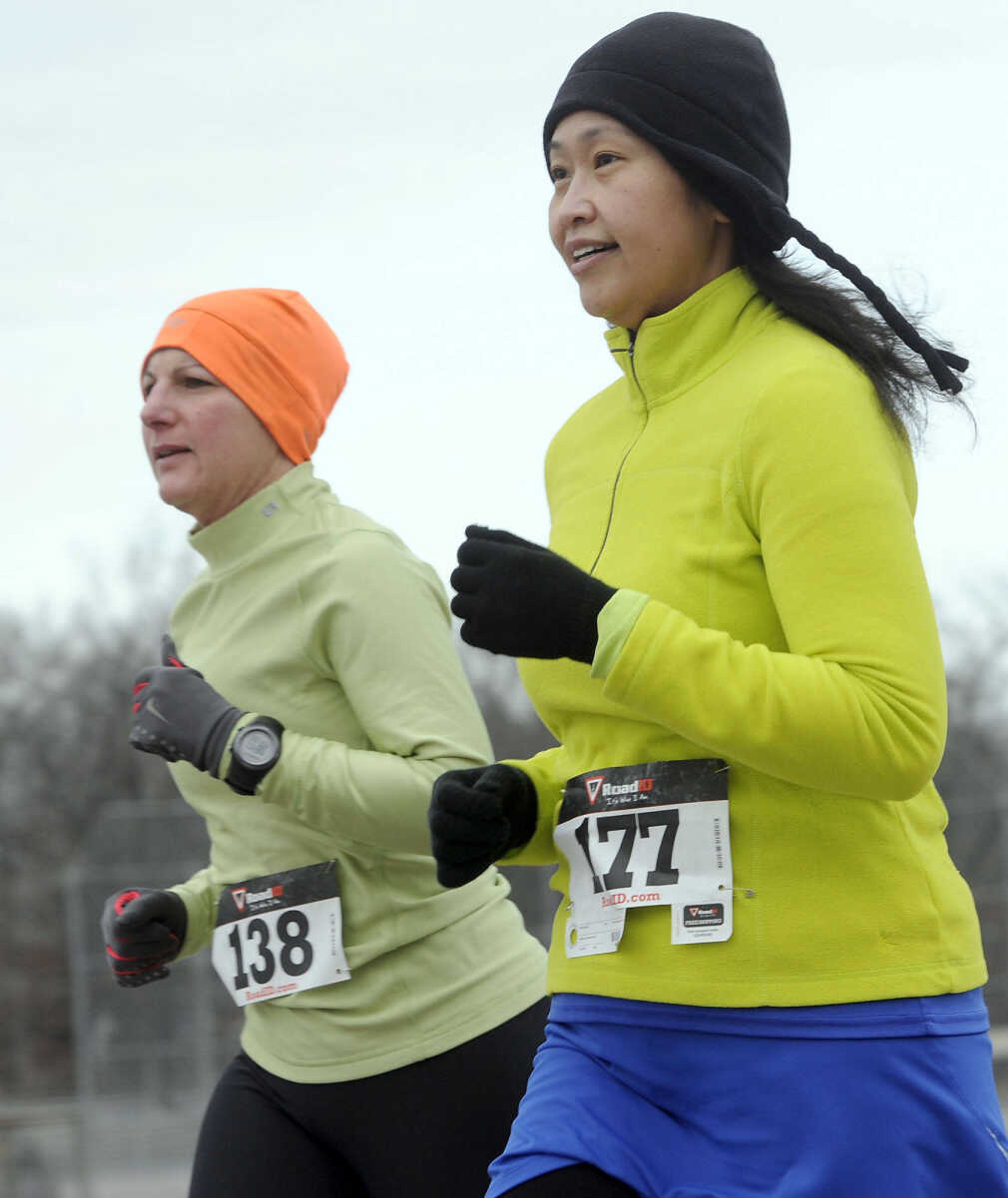 The myTEAM TRIUMPH Resolution 5K run Thursday, Jan. 1, 2015 at Arena Park in Cape Girardeau.