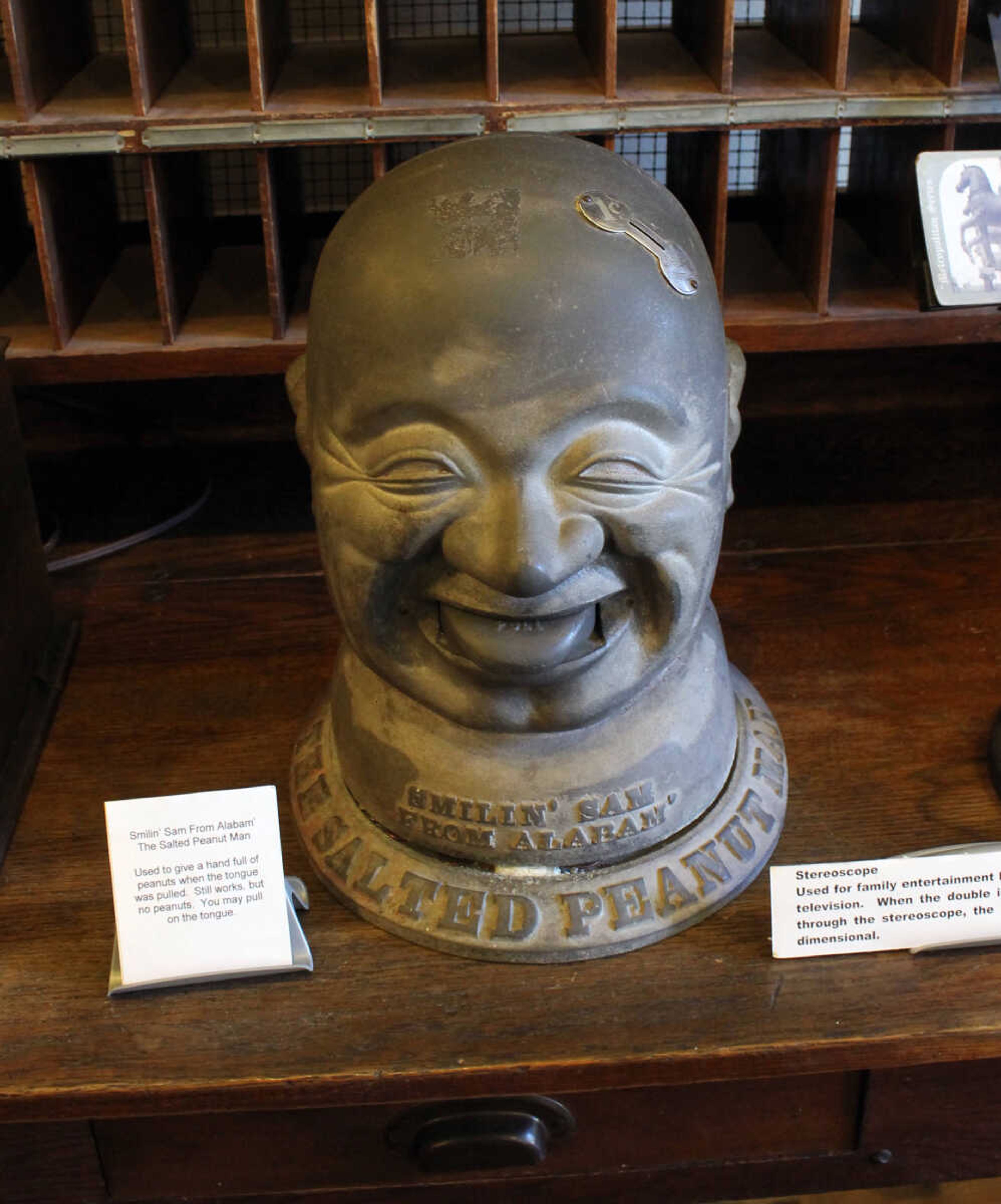 Emily Priddy ~ epriddy@semissourian.com
A peanut dispenser, identified as "Smilin' Sam from Alabam, the Salted Peanut Man," is on display Friday, March 10, 2017, at the Union County Museum in Cobden, Illinois.