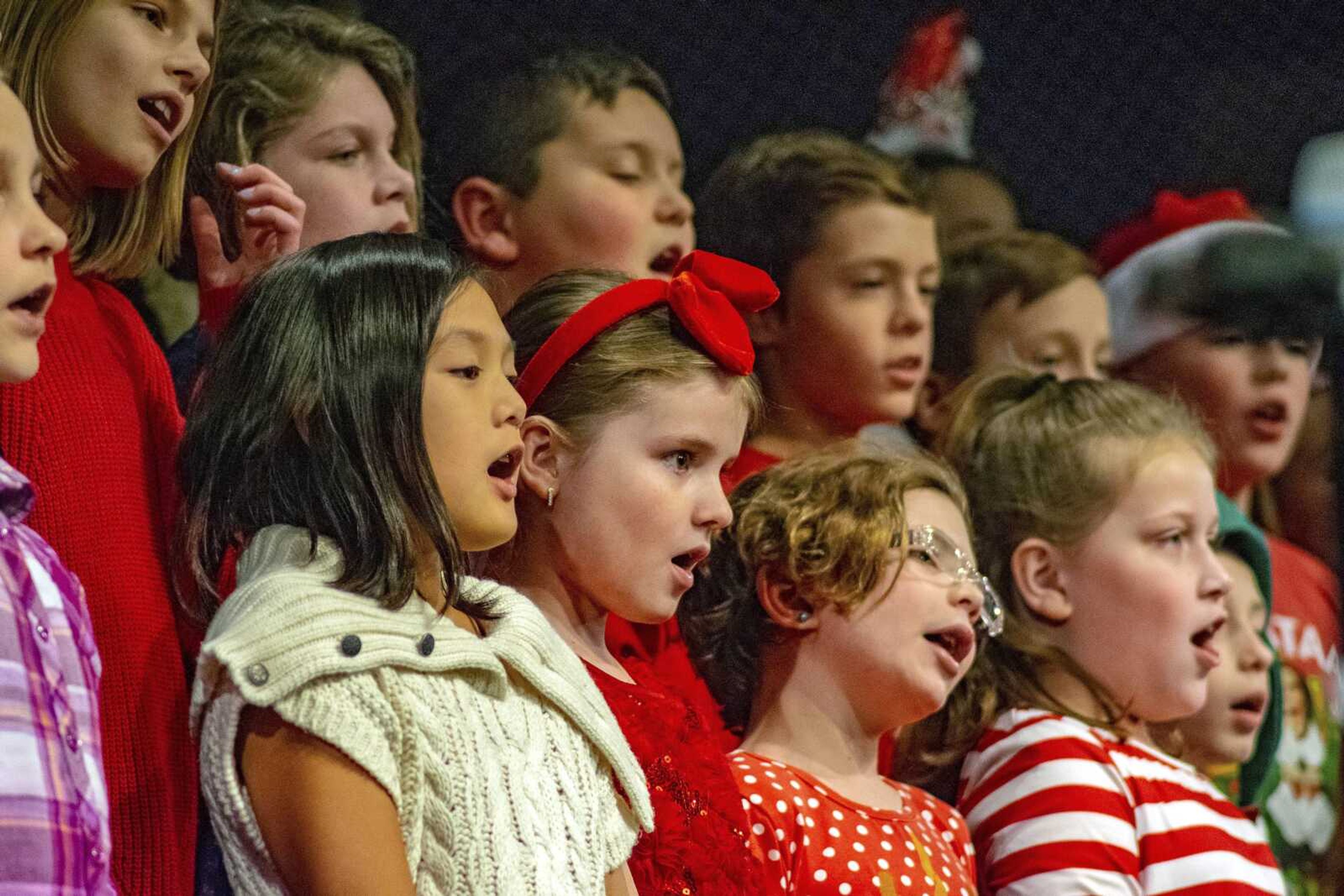 Choir members from Alma Schrader Elementary perform "Let's Get Ready for Christmas" during SoutheastHEALTH Foundation's "Sounds of the Season" concert Dec. 8, 2019, at Cape First Church in Cape Girardeau. The 27th annual edition of the concert will be held at 3 p.m. Sunday, Dec. 4, at the church.