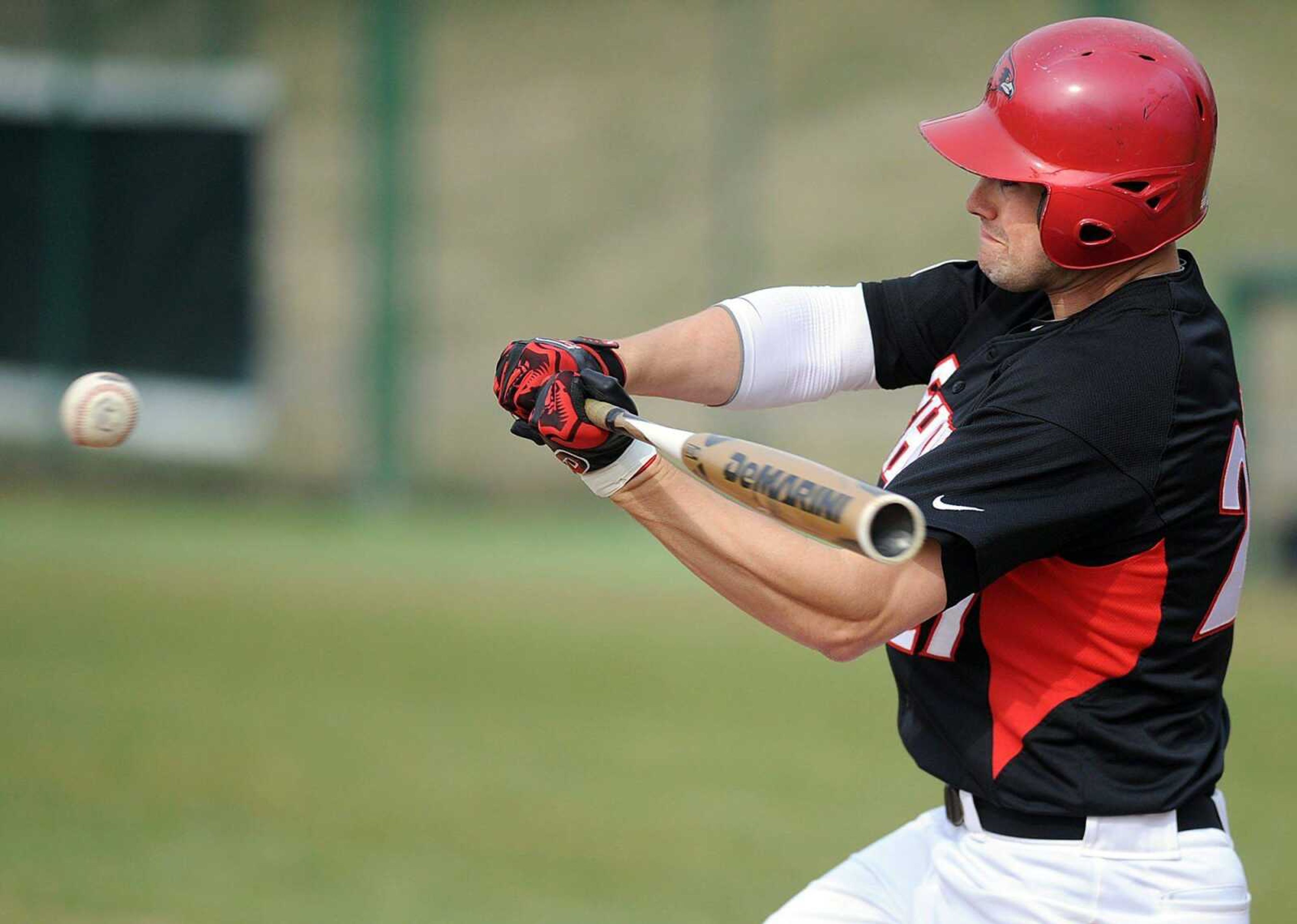 Southeast Missouri State junior Derek Gibson leads the Redhawks with a .368 batting average. (Laura Simon)