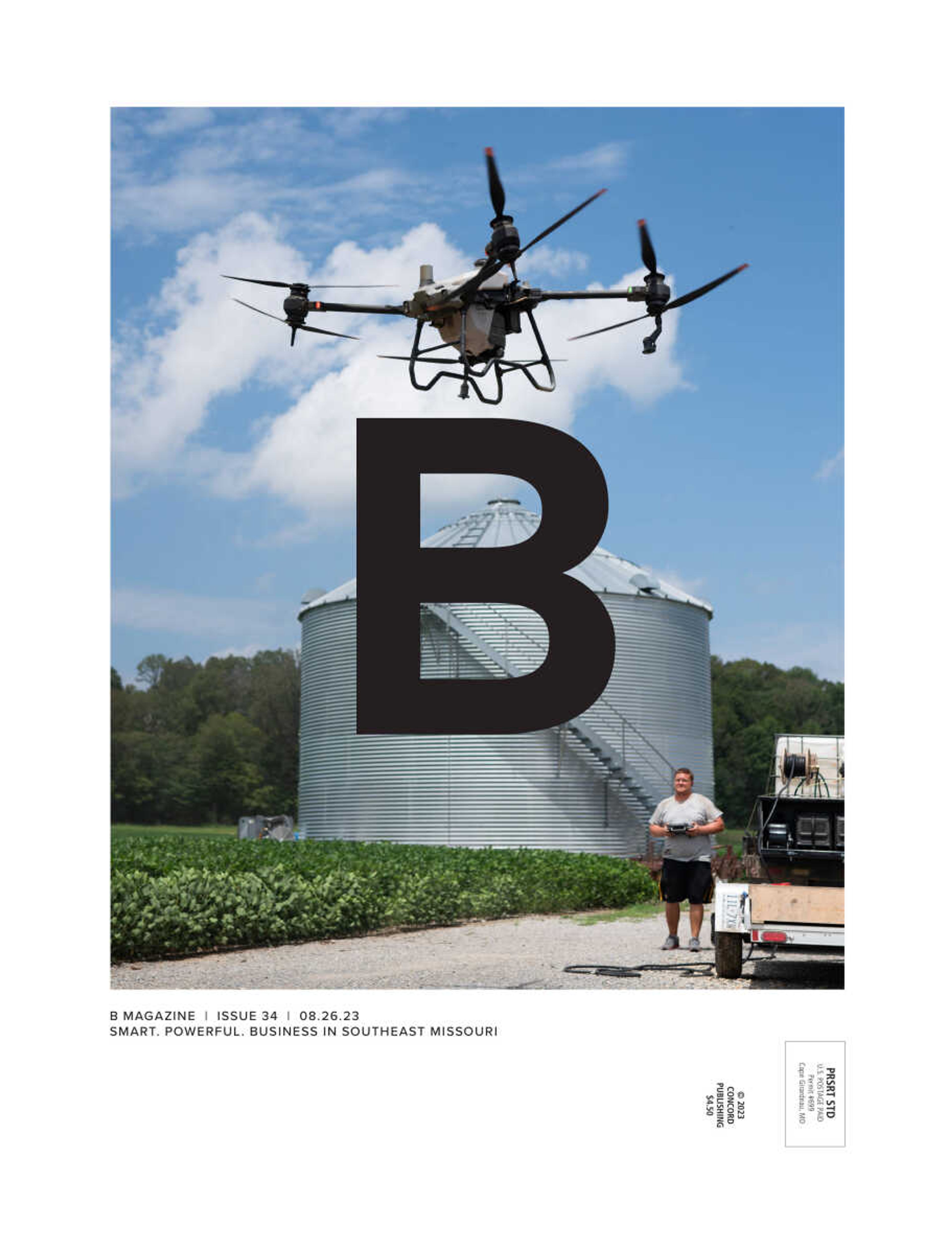 On the cover
Every industry is evolving through technological advances, and agriculture is not an exception. On the cover, Seth Verseman of Verseman Aerial Applications operates his DJI Agras T40 drone to apply fungicide to a field of soy beans. In this issue of B Magazine, we explore how technological advances such as high-speed planters, GPS-equipped tractors, drones and other equipment have shaped the future of agriculture. (Photo by Aaron Eisenhauer) 