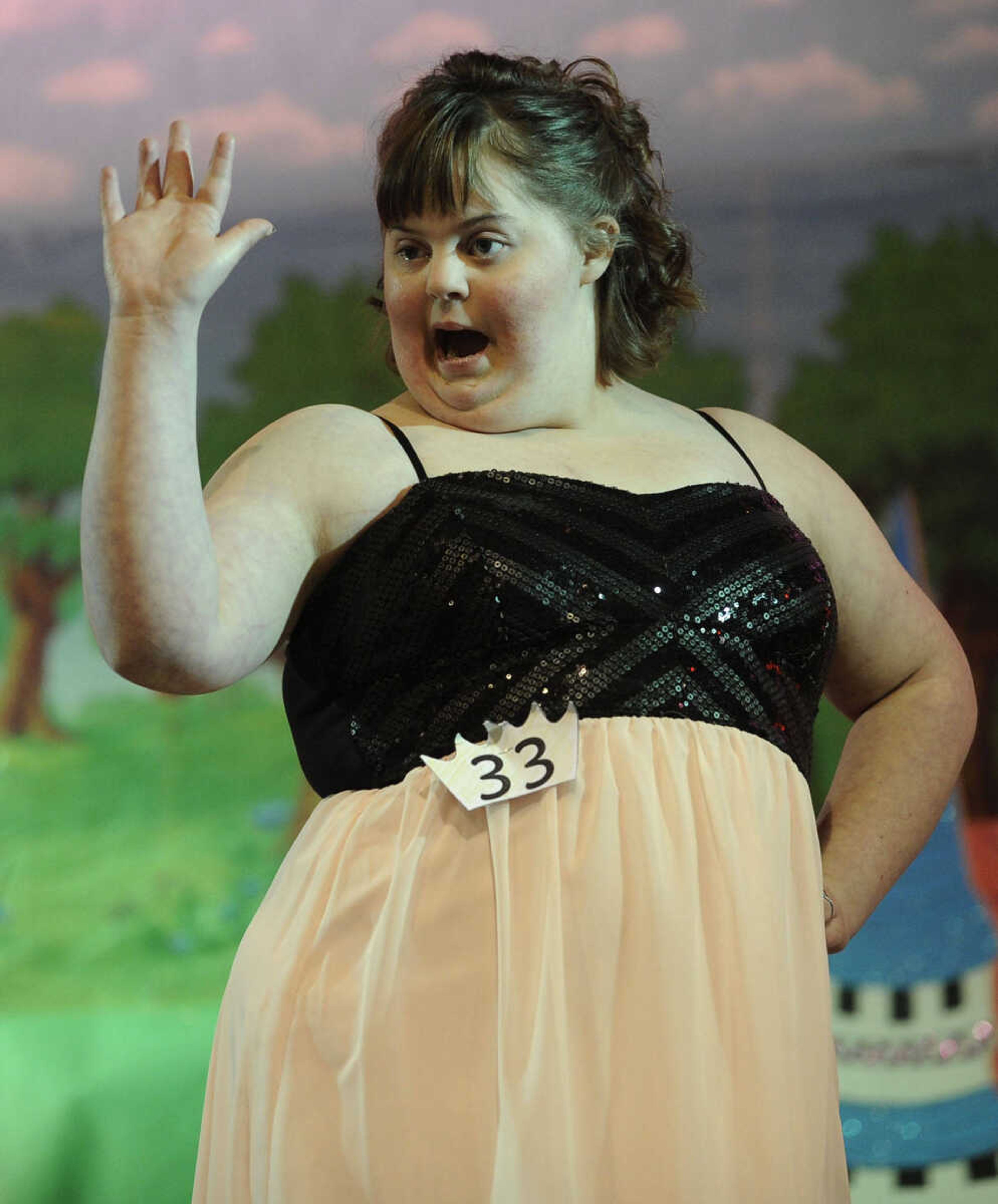 Baileigh Story strikes a pose in the 15-19 age division of the S. E. Missouri Angels Pageant on Saturday, April 26, 2014 at Scott City High School.