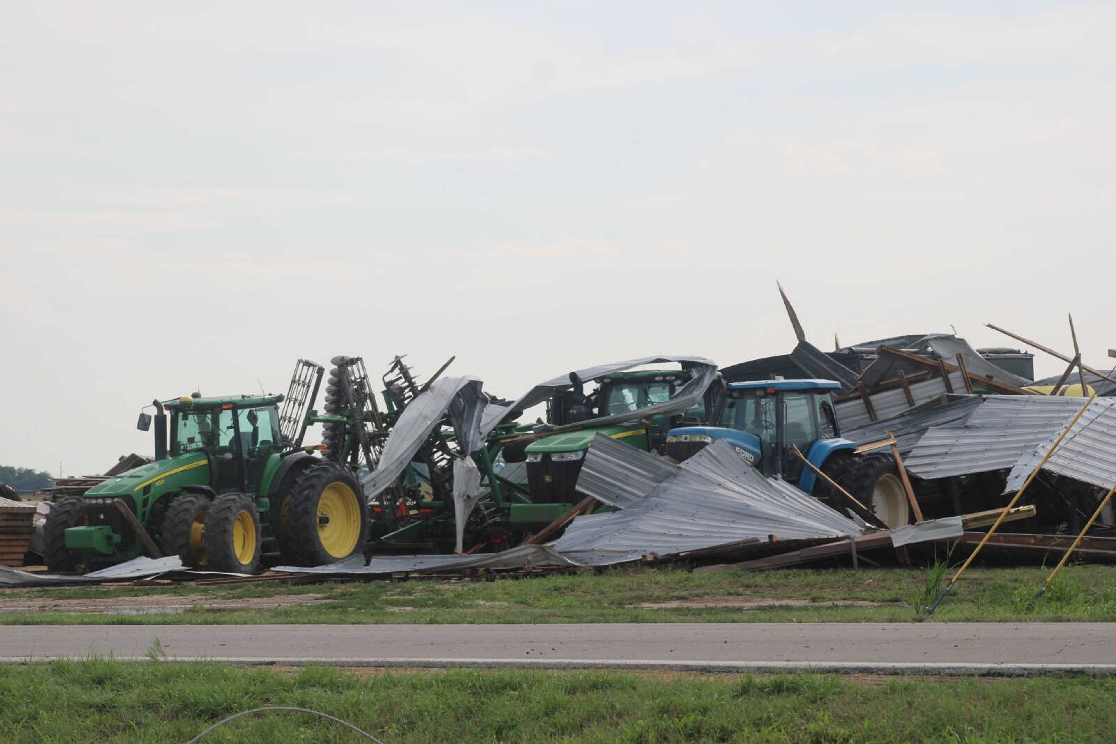 Damage from storm at the intersection of Hwy O and CR 532