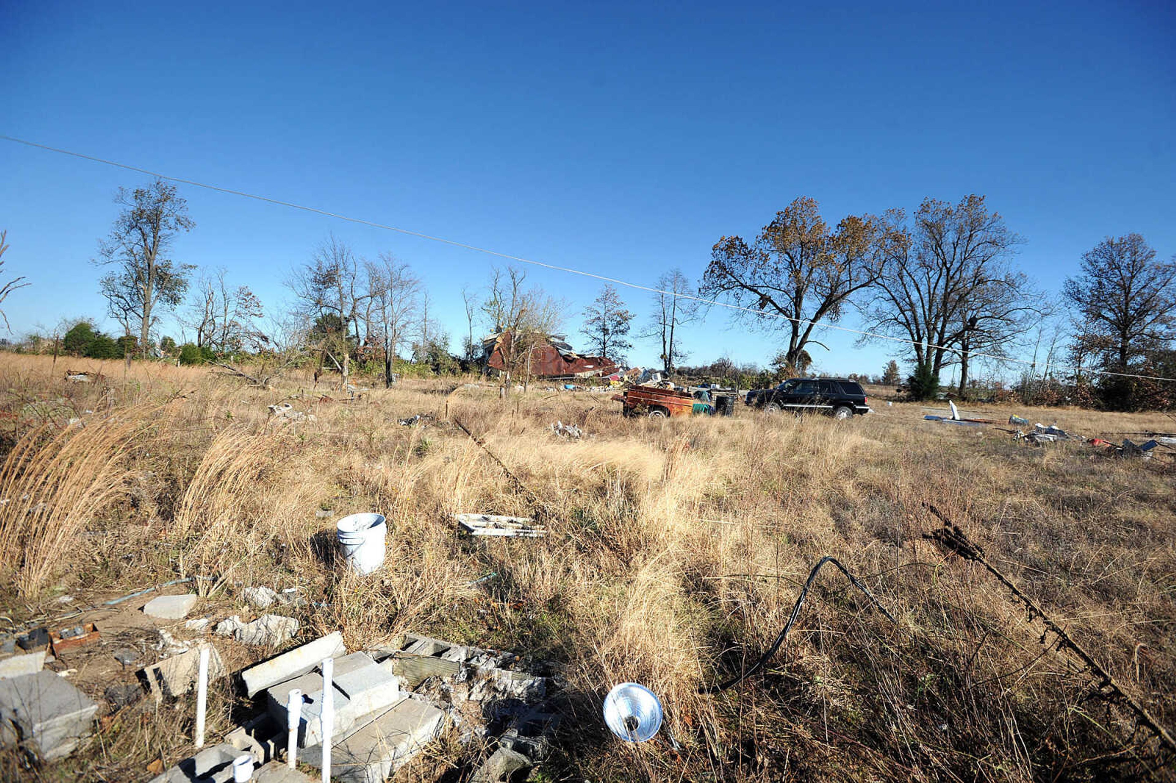 LAURA SIMON ~ lsimon@semissourian.com

Debris and damage from Sunday's severe weather is seen along Scott County Road 507, Monday, Nov. 18, 2013.