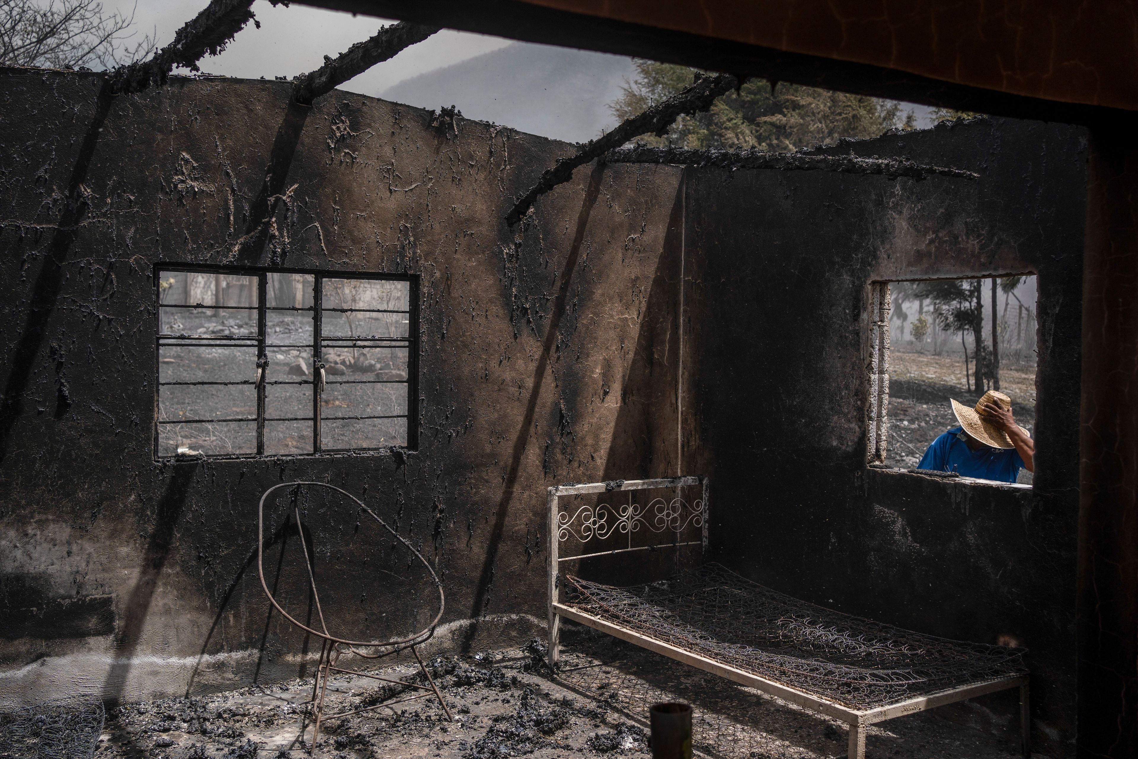 FILE - A resident looks at his home destroyed by wildfires in Maltrata, Mexico, March 25, 2024. (AP Photo/Felix Marquez, File)