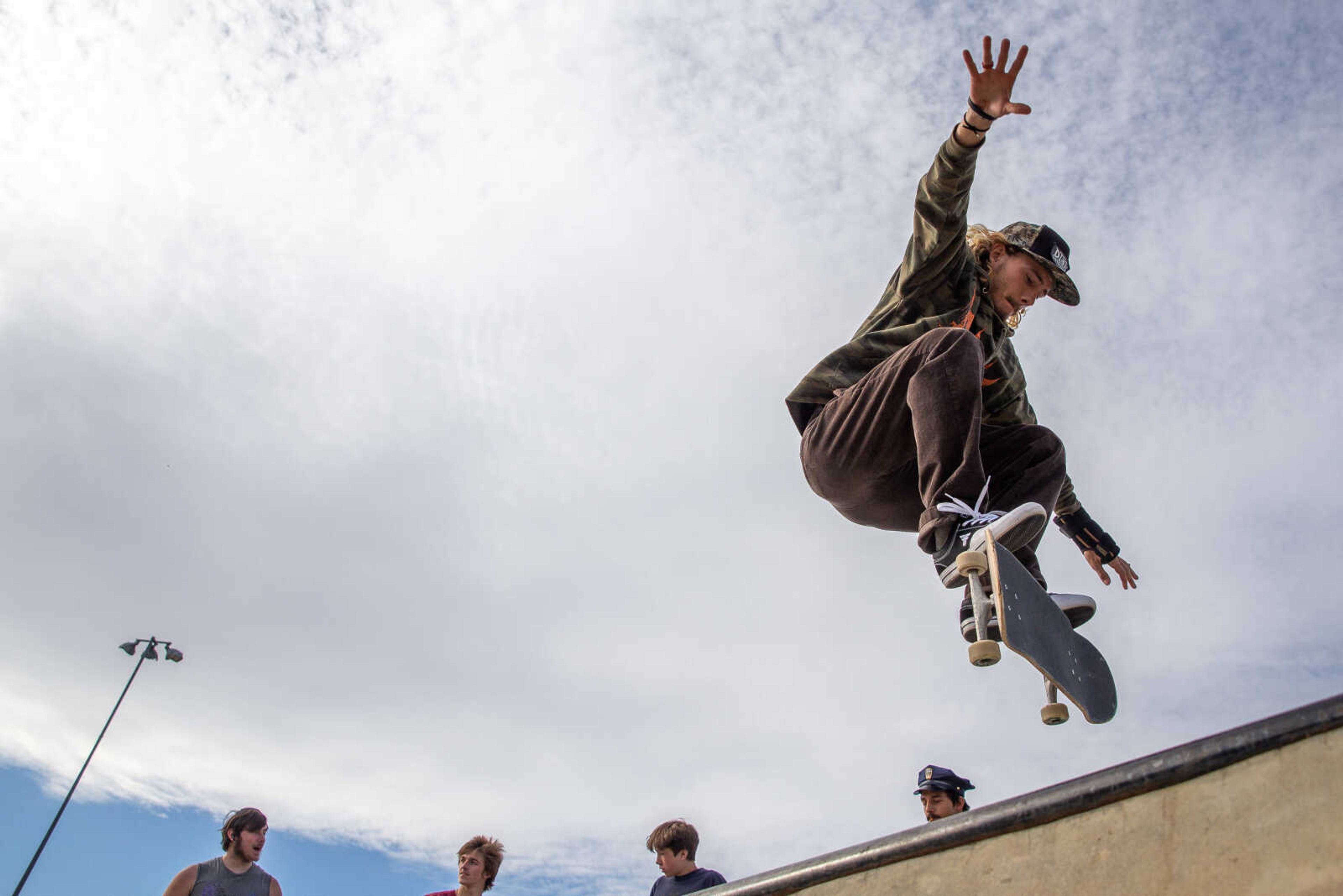 Santana Lane does a trick on a ramp at the Blood Bash.