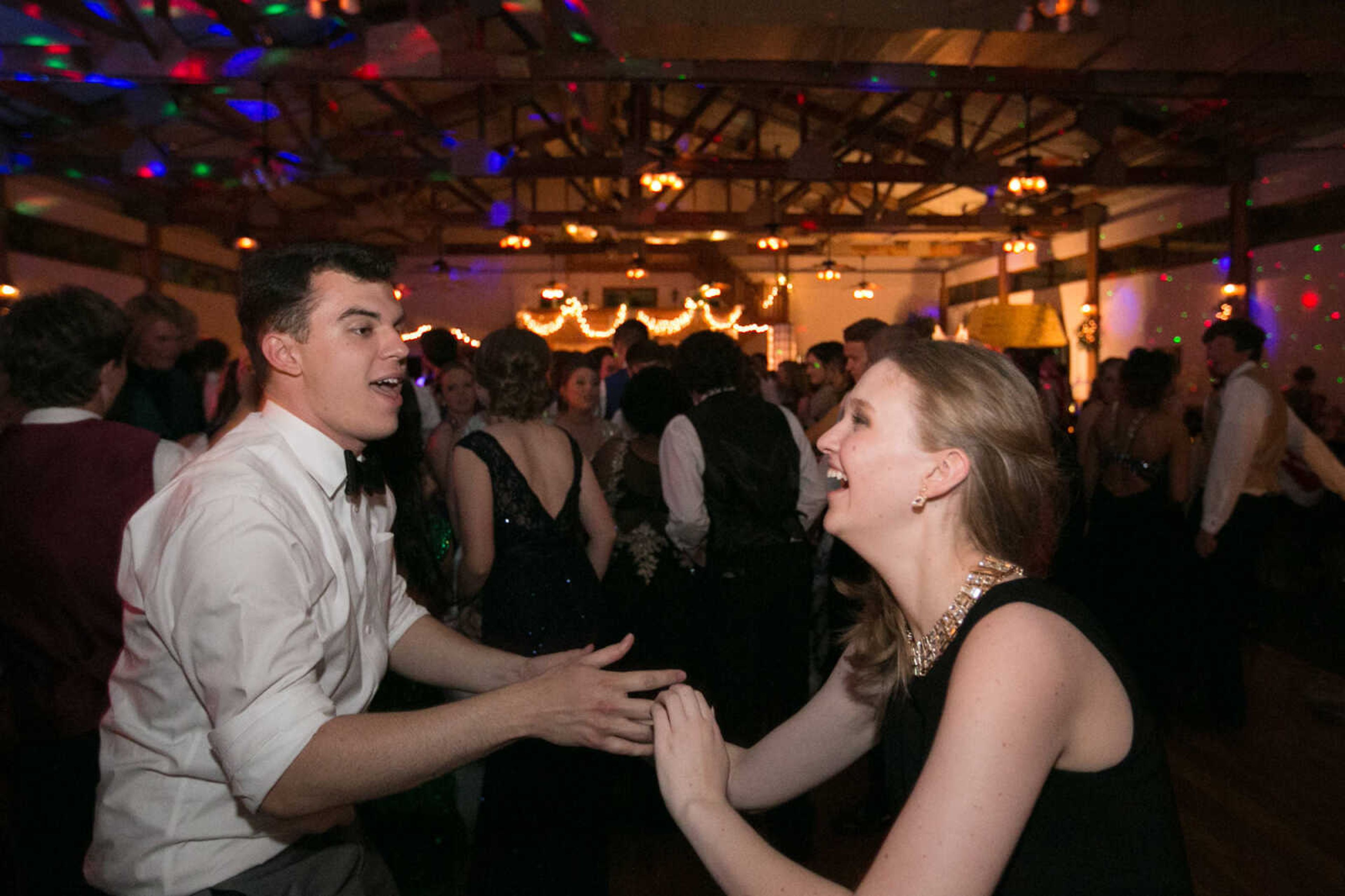 GLENN LANDBERG ~ glandberg@semissourian.com

Students take to the dance floor during the Notre Dame Regional High School prom, "Red Carpet Gala," Friday, April 29, 2016 at Bavarian Halle in Jackson.