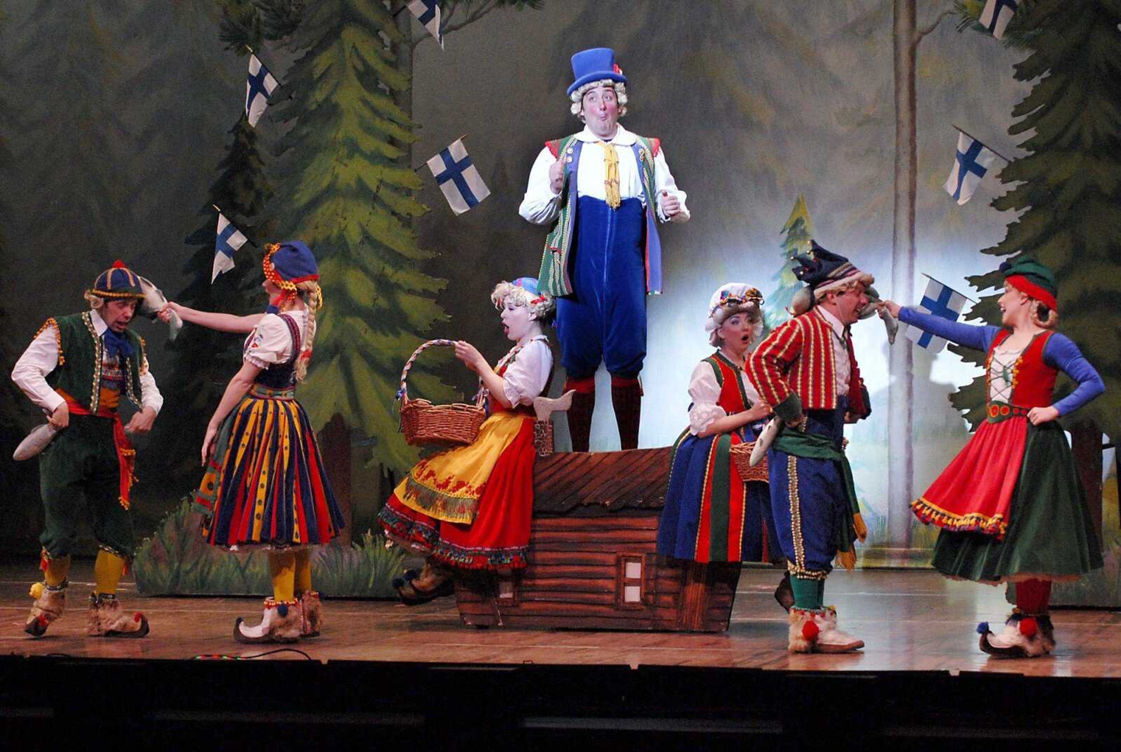 Actors perform during Monty Python's "Spamalot" Friday in the Donald C. Bedell Performance Hall at Southeast Missouri State University's River Campus. (Kristin Eberts)