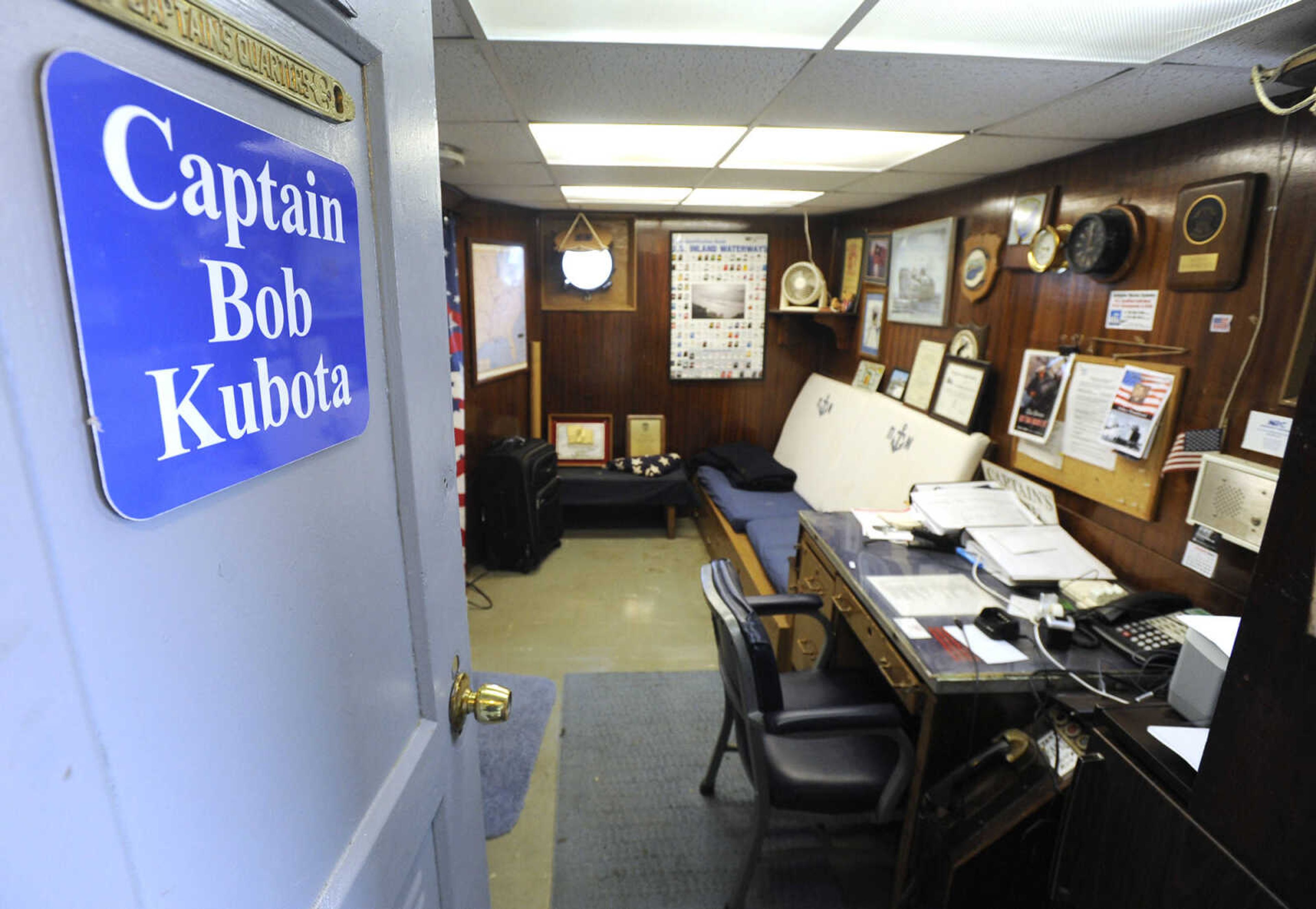 The captain's quarters on the USS LST 325 is seen Thursday, Sept. 29, 2016 at Riverfront Park in Cape Girardeau.