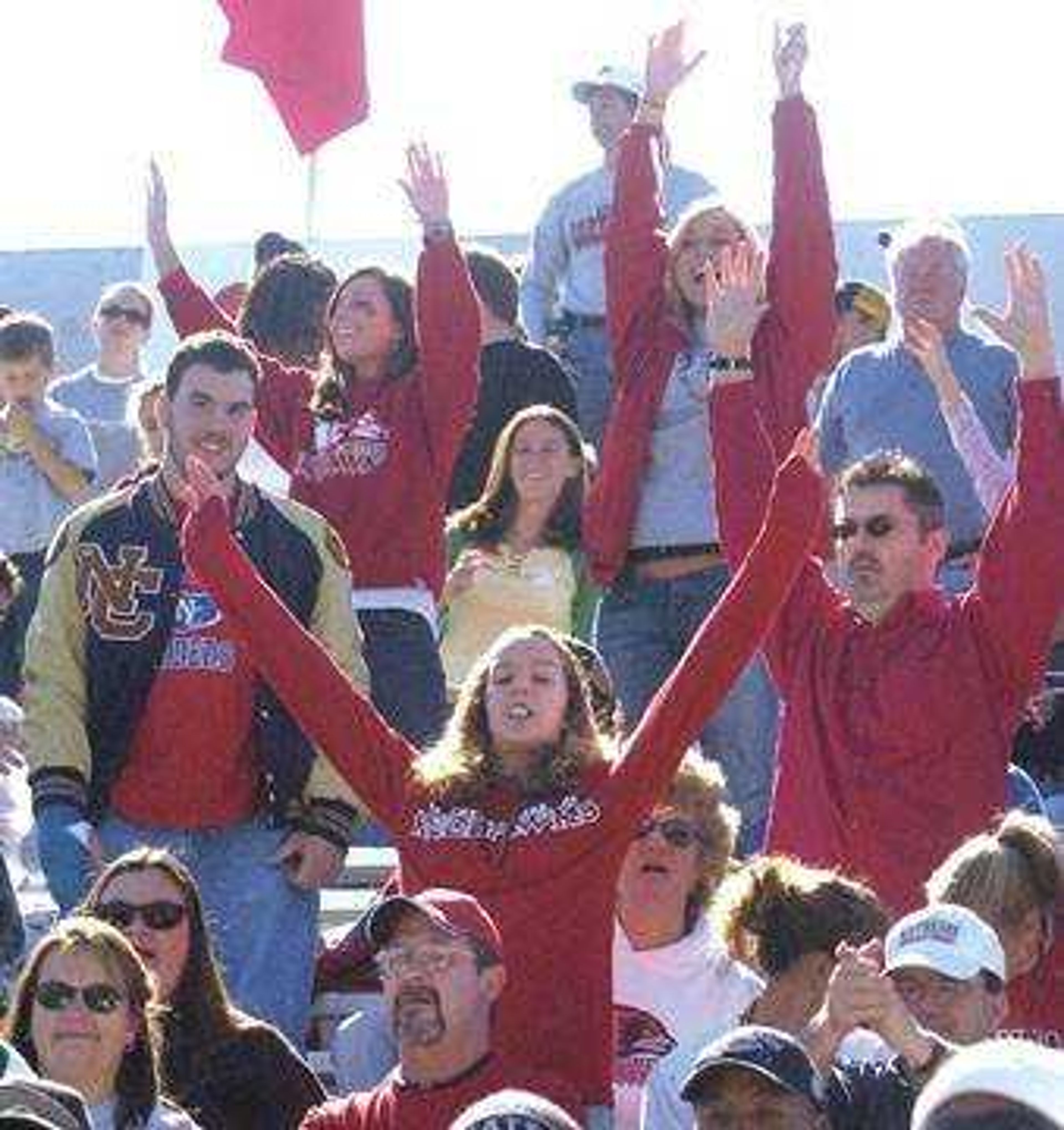 Redhawks fans cheered at the football game with Murray State.