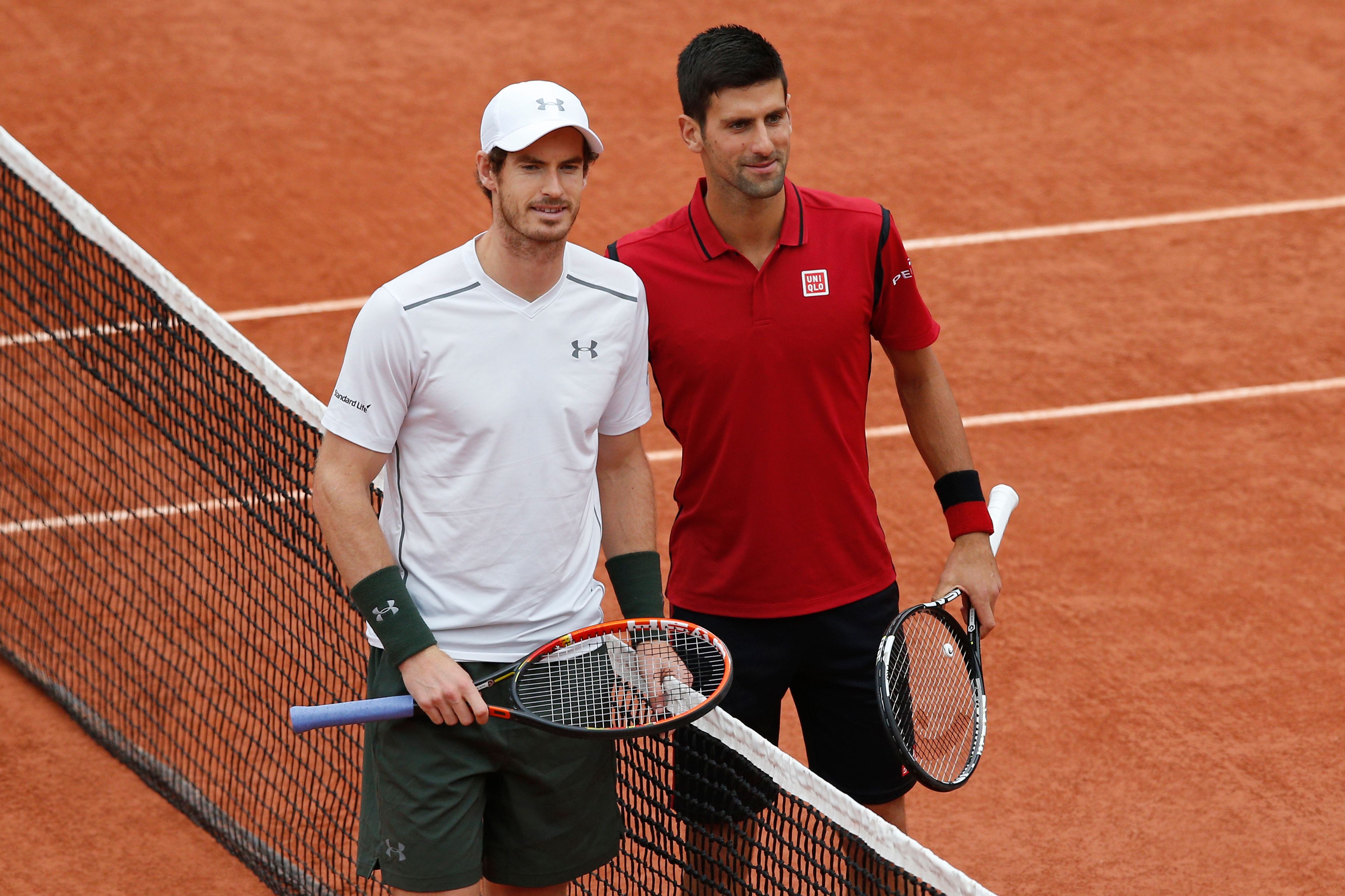 FILE - Serbia's Novak Djokovic, right, and Britain's Andy Murray pose for a picture at the net prior to their match in the final of the French Open tennis tournament at the Roland Garros stadium in Paris, France, Sunday, June 5, 2016. (AP Photo/Christophe Ena, File)