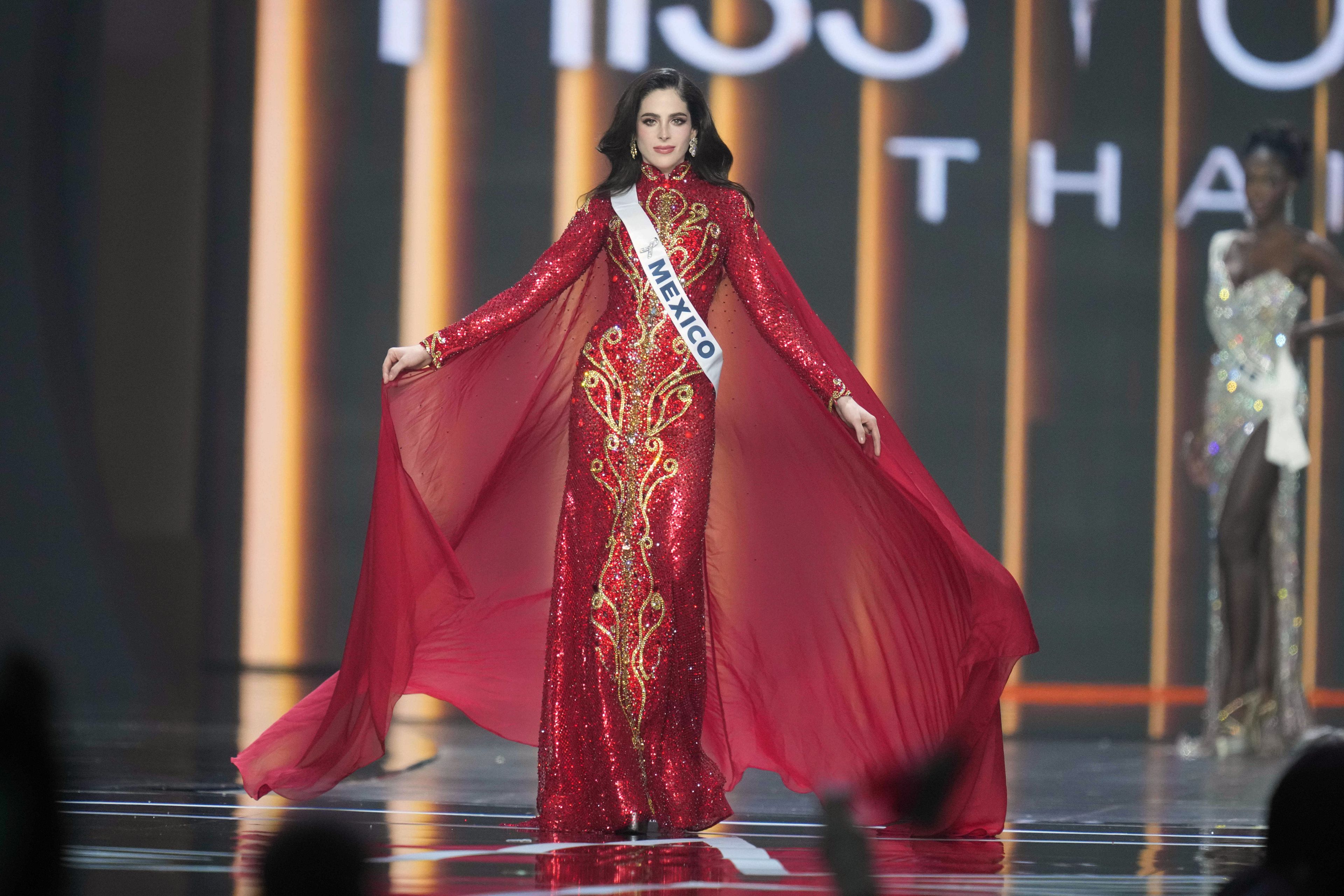 miss mexico red dress Top 12 Gowns! Miss Universe Mexico's red sequined dressinspired by the qipaostood out from the nude and beaded gowns. A unique style! Watch or Listen to our FULL PODCAST. Link in BIO #