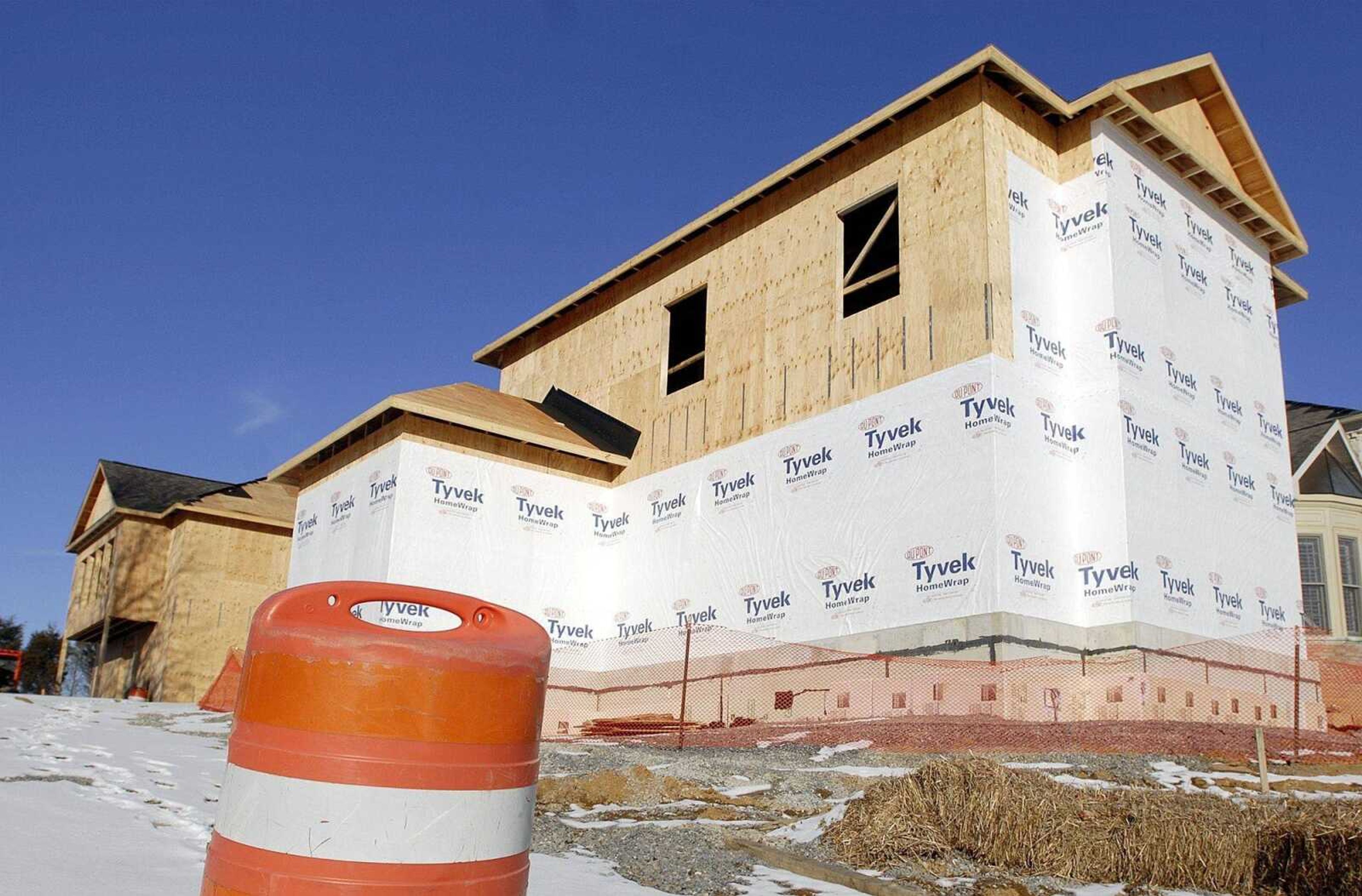 A house on Carriage Crossing in Cape Girardeau waits for construction to resume Sunday, January 10, 2010. (Laura Simon)