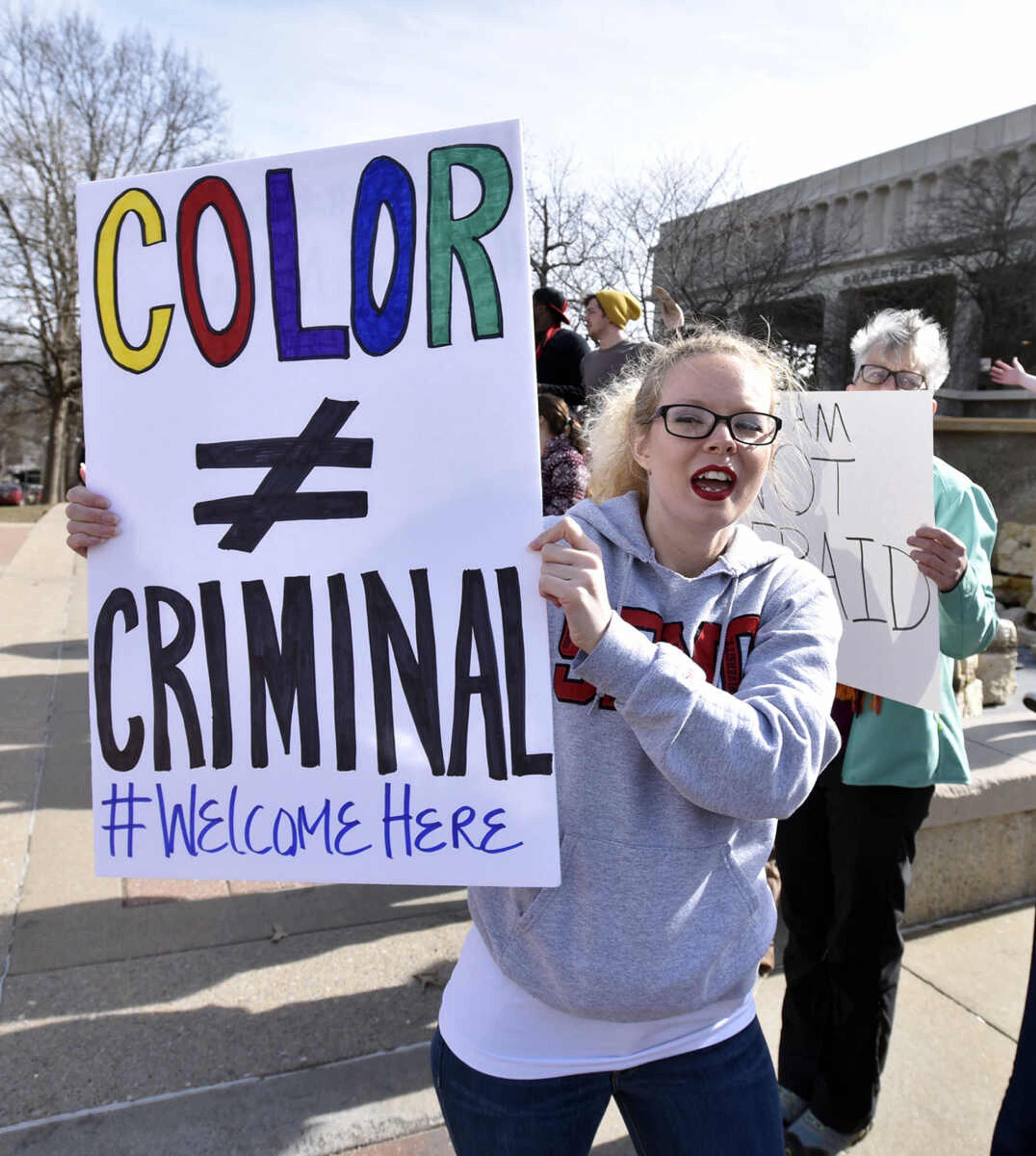 LAURA SIMON ~ lsimon@semissourian.com

Around 60 Southeast Missouri State University students gather together during a human rights protest on Wednesday, Feb. 1, 2017, outside Kent Library in Cape Girardeau.