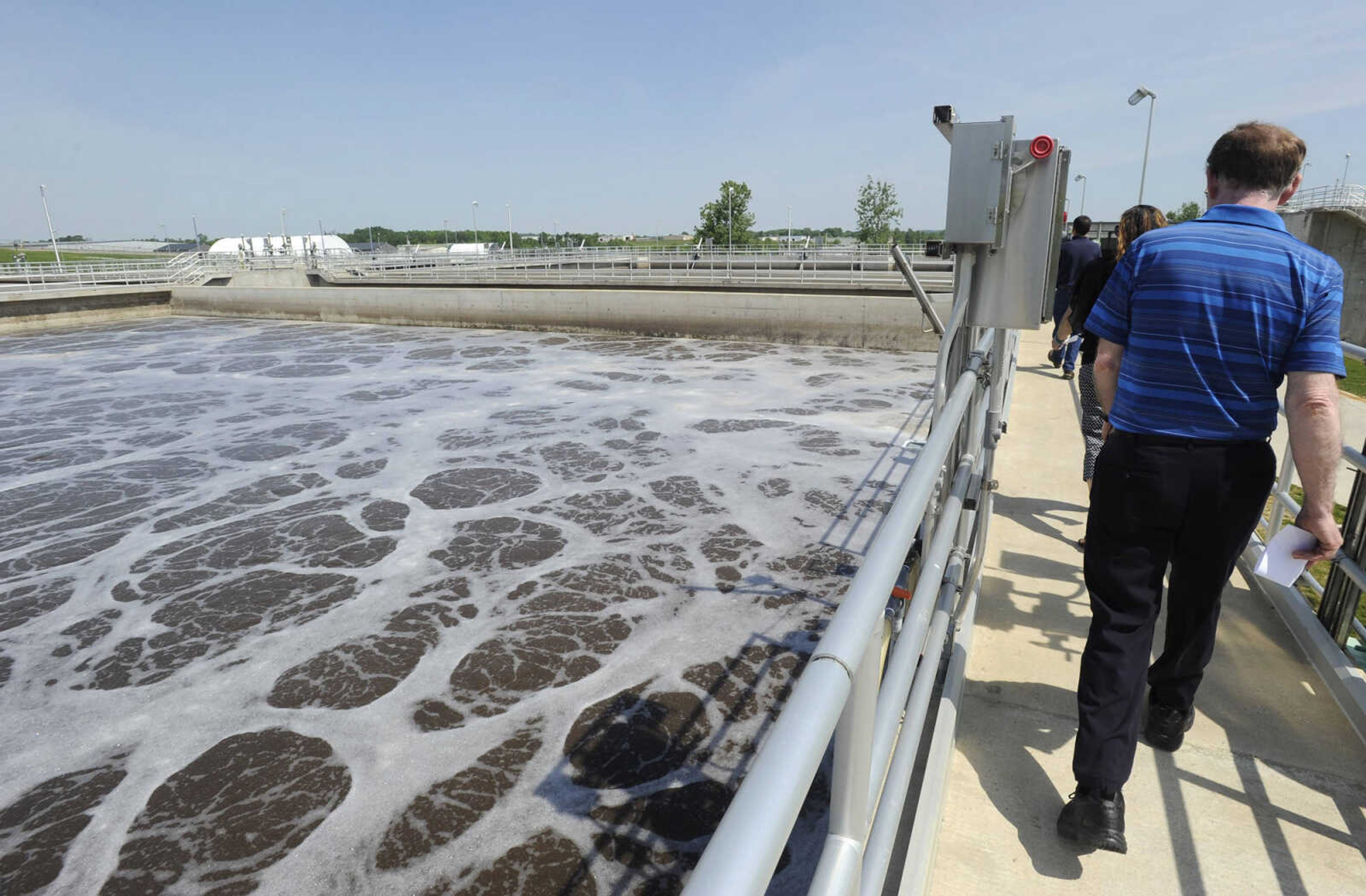 Visitors tour the new wastewater treatment facility Monday, May 23, 2016 in Cape Girardeau.