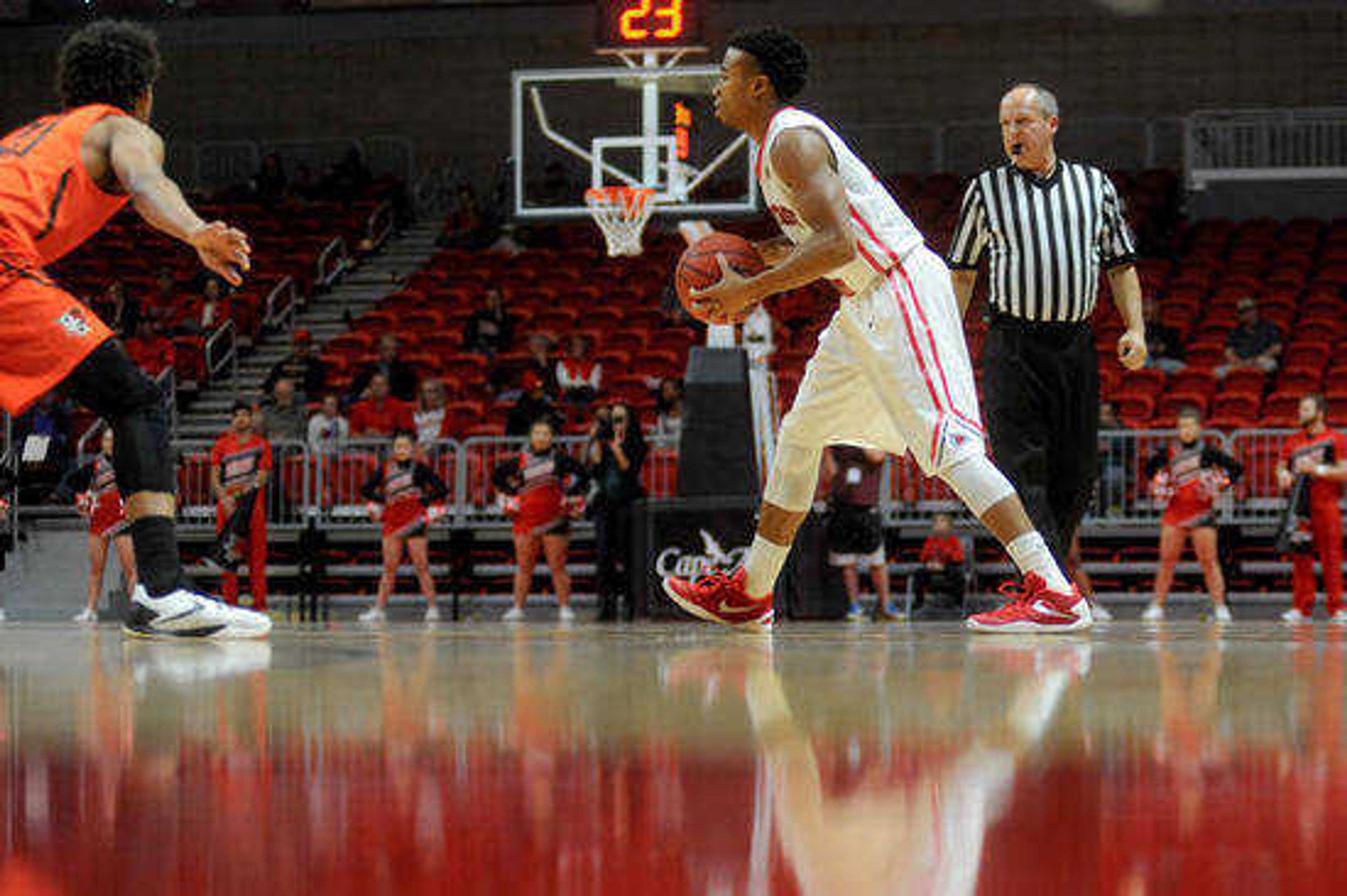 Southeast Missouri State men's basketball player Marcus Wallace was one of three players who left the team this week. The player's father indicated the move was a coach's decision, not the player's. (Glenn Landberg)