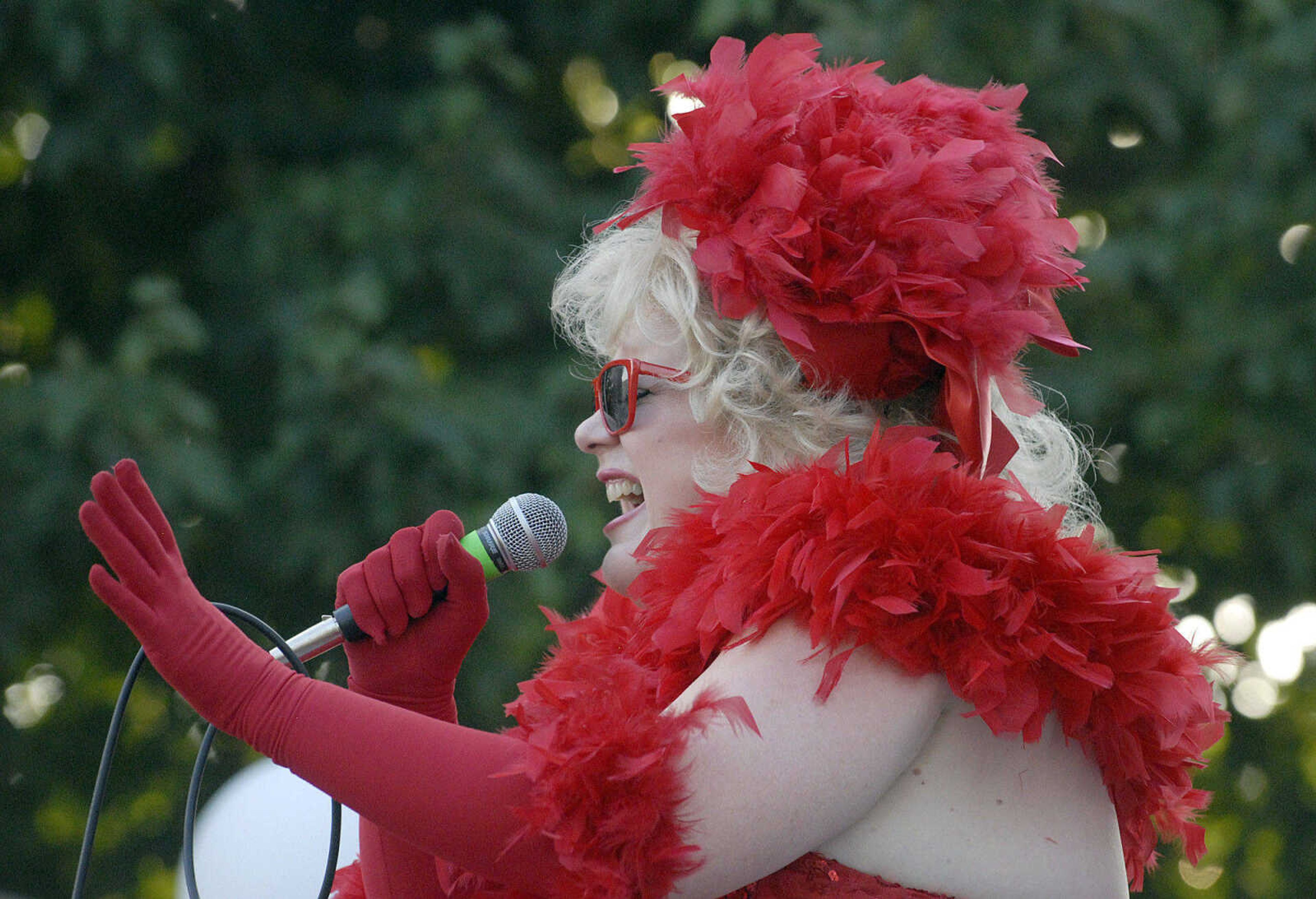 LAURA SIMON ~ lsimon@semissourian.com
Ruth Sauerbrunn-Winstead sings "Nobody Loves You when You're Down and Out"  Wednesday, July 27, 2011 during the senior idol competition at Jackson Homecomers.