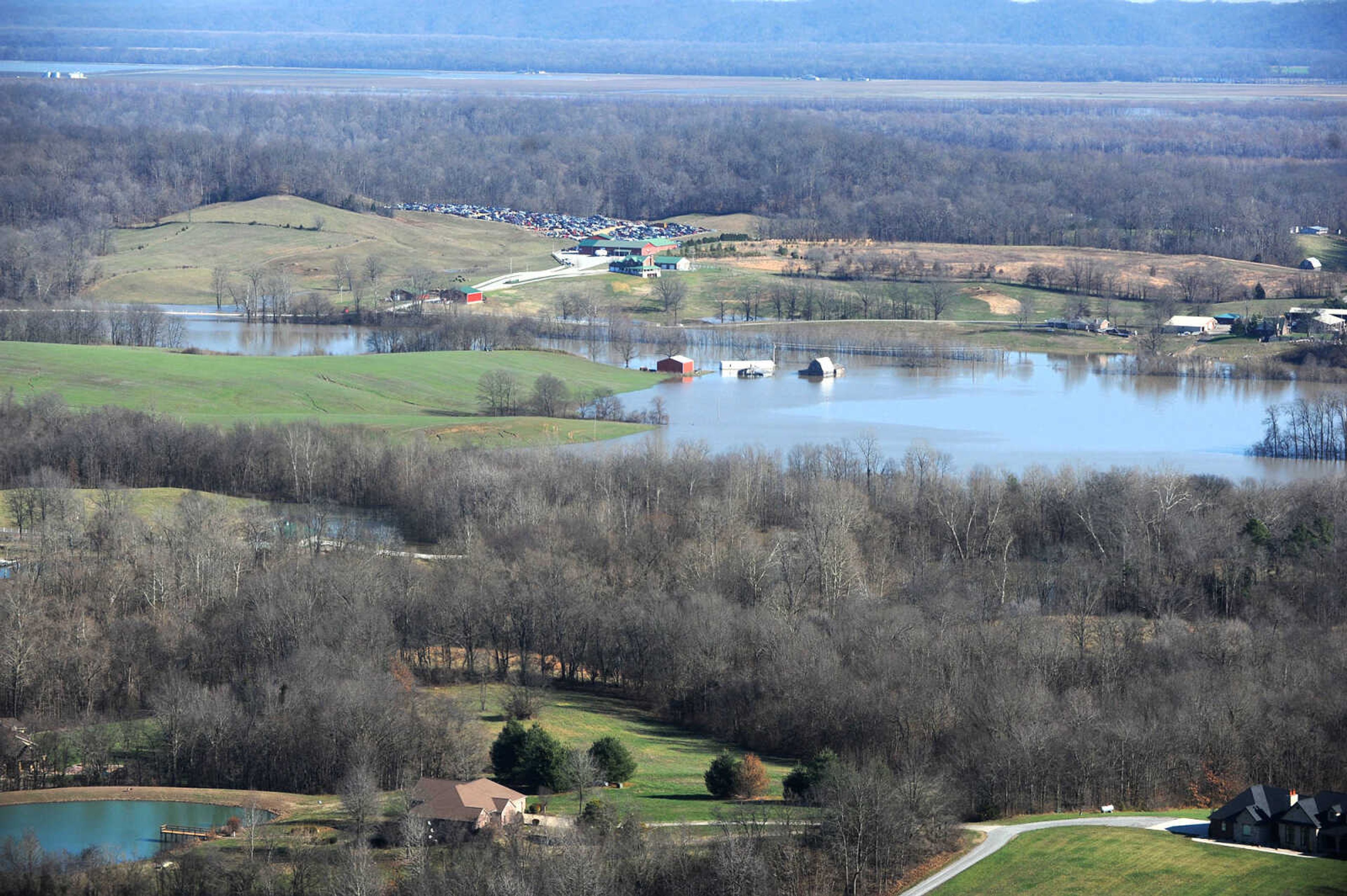 LAURA SIMON ~ lsimon@semissourian.com

Floodwater from the swollen Mississippi River is seen in north Cape Girardeau County, Saturday, Jan. 2, 2016.