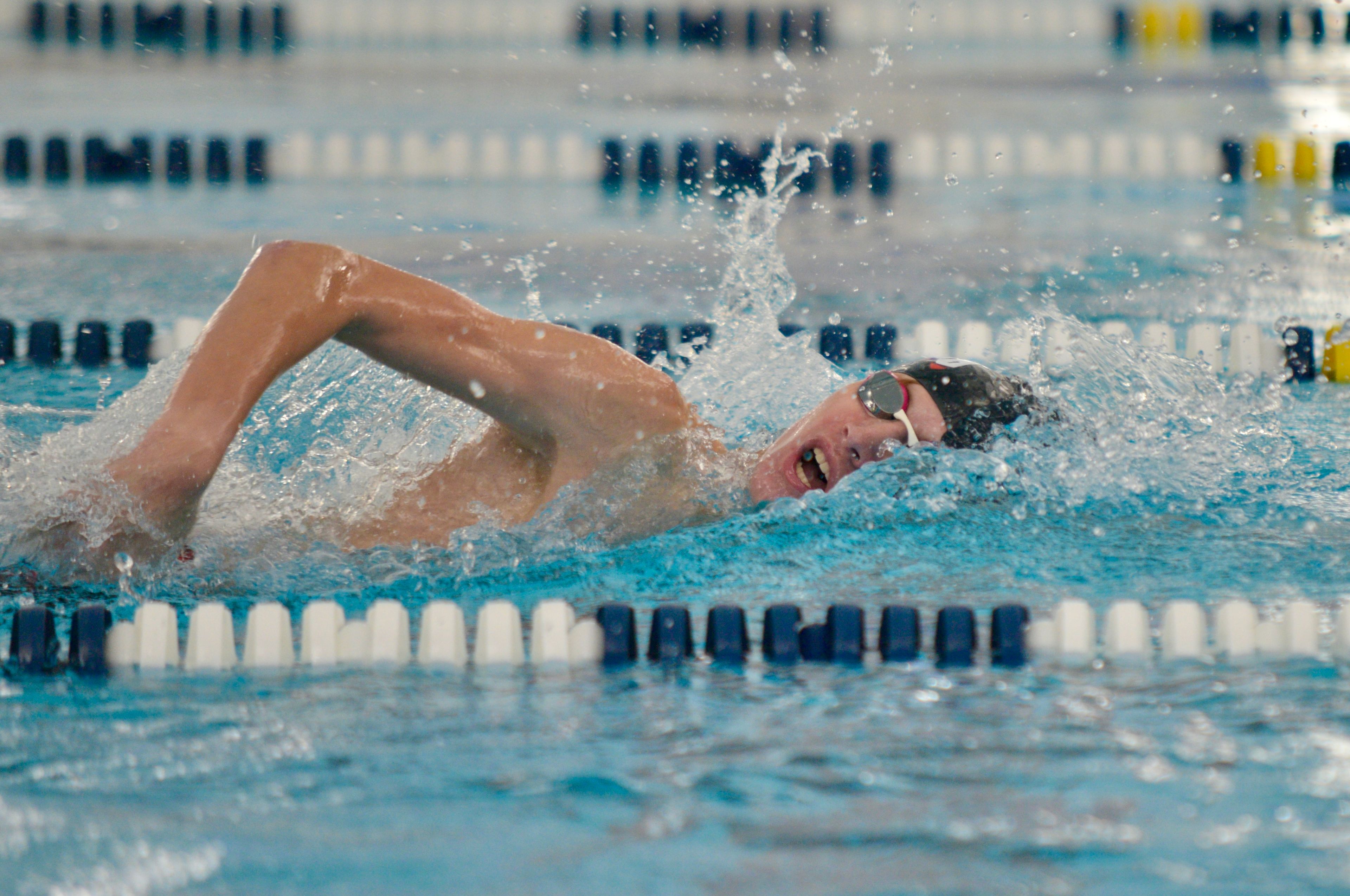  Jackson's Kenyan Kelpe swims against Notre Dame on Monday, Oct. 28, at the Cape Aquatic Center.