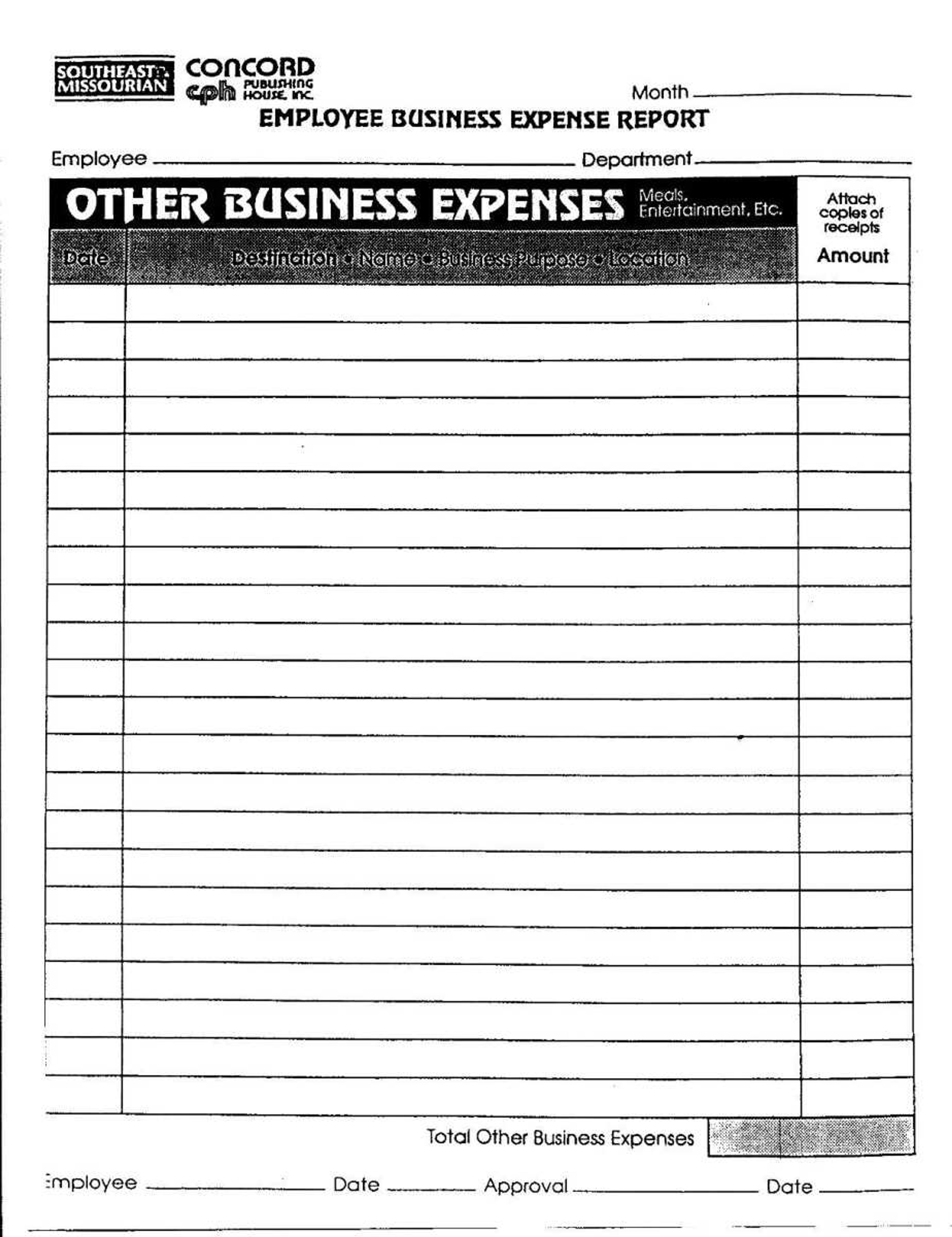 Business expense form