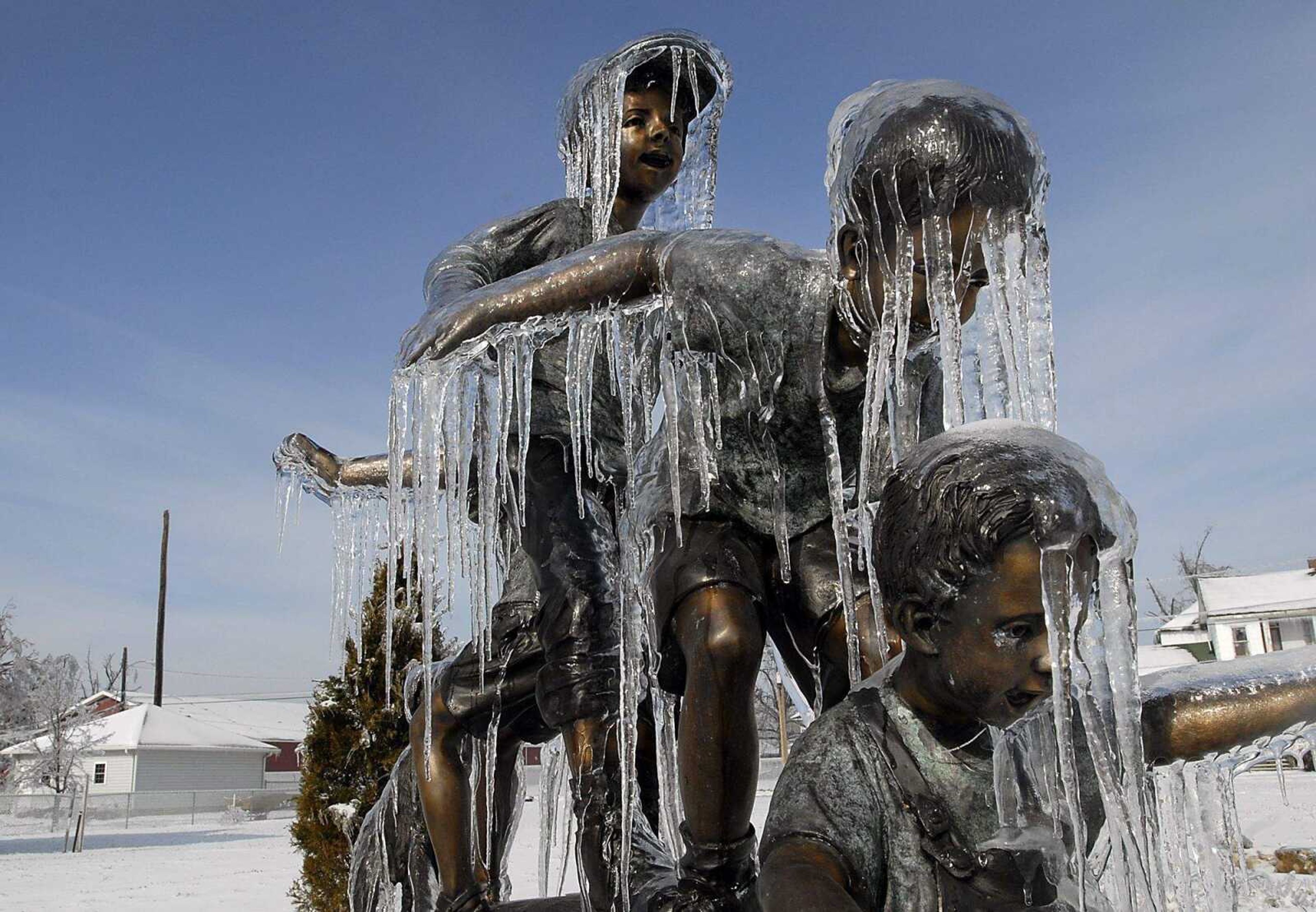 KIT DOYLE ~ kdoyle@semissourian.com
A sculpture became an ice sculture in Cairo.