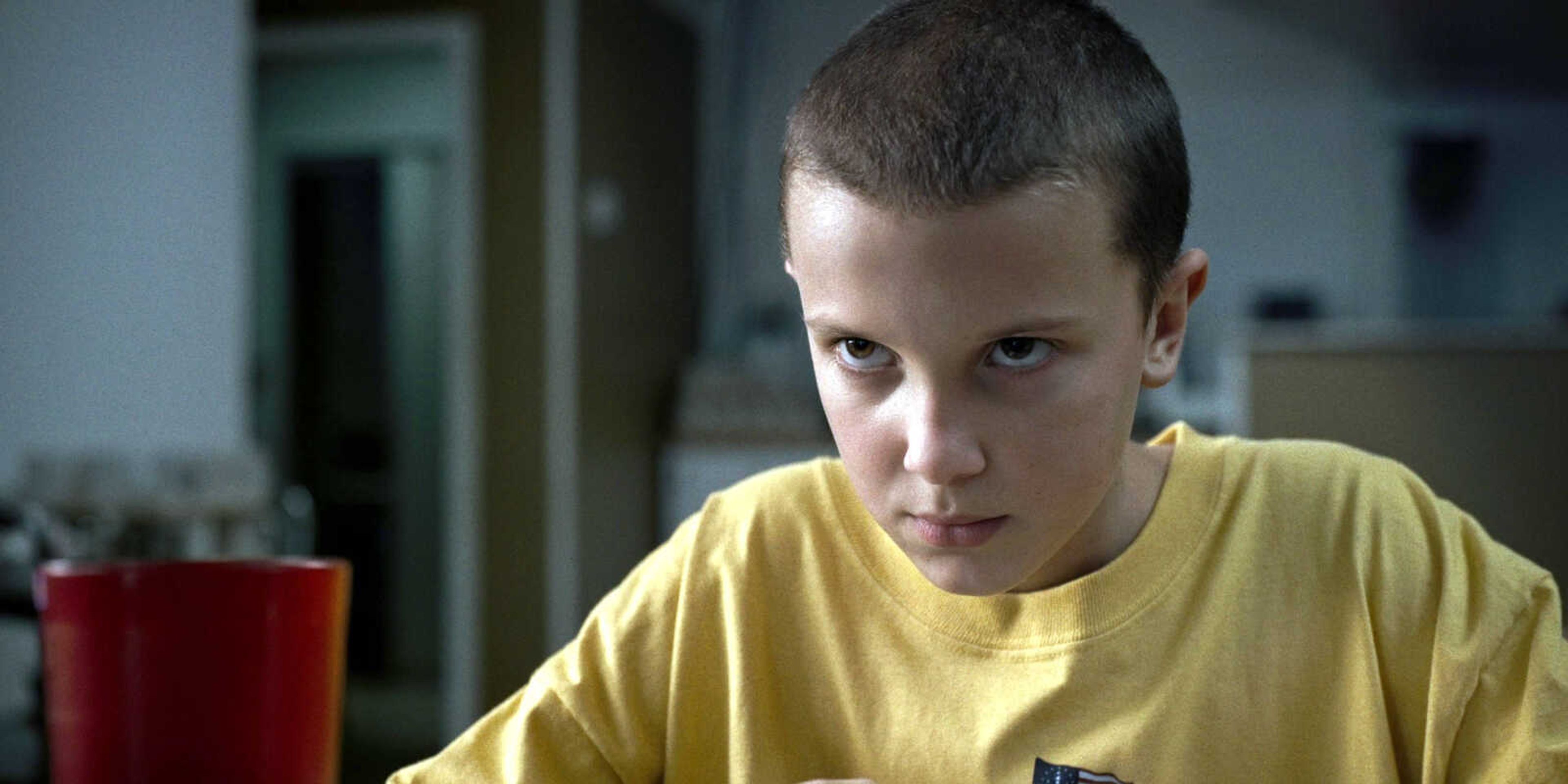 Millie Bobby Brown in a scene from "Stranger Things." Brown was nominated for an Emmy Award for outstanding supporting actress in a drama series Thursday.