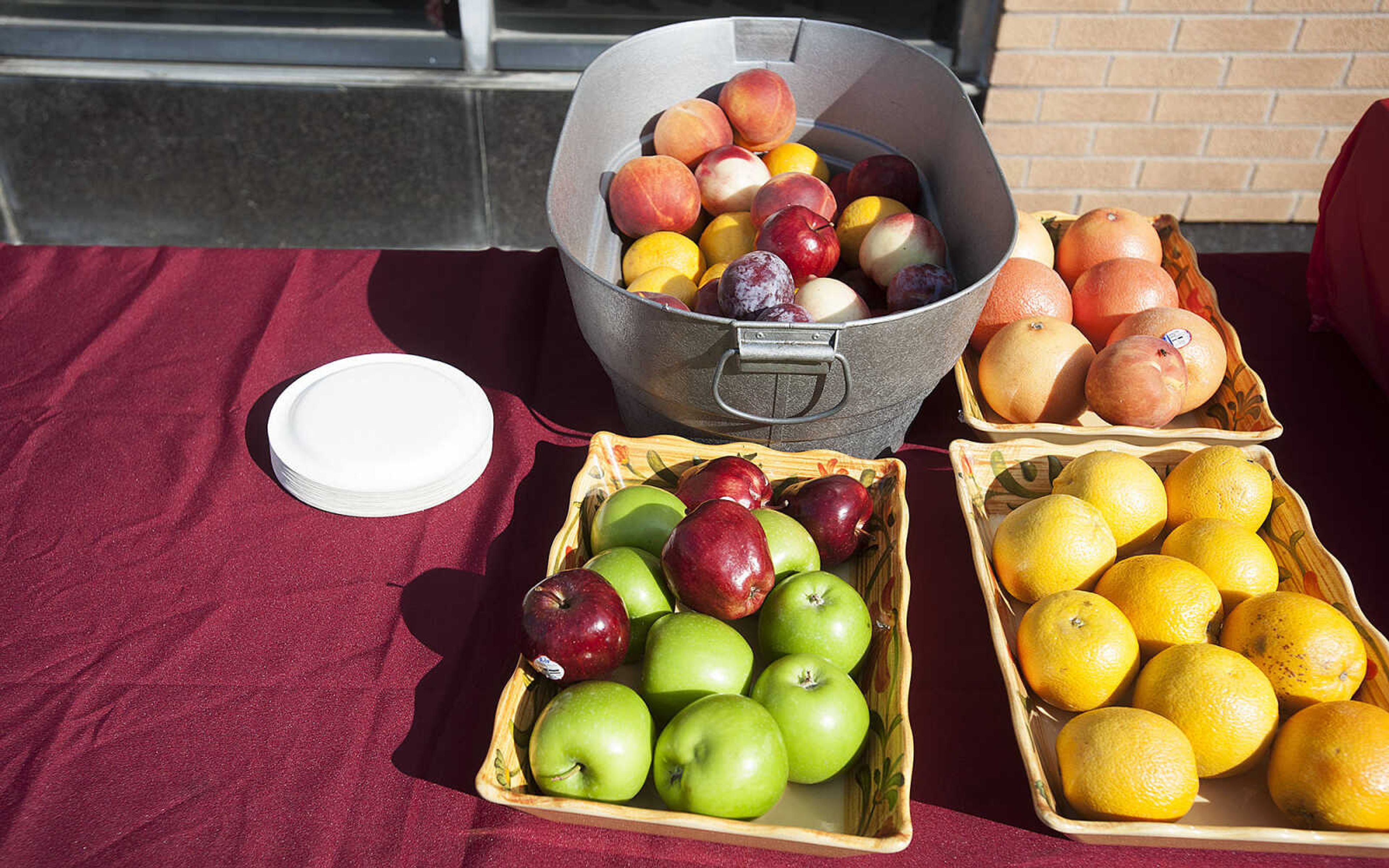 ADAM VOGLER ~ avogler@semissourian.com
Fresh fruit sits on a table on the set of he 20th Century Fox feature film "Gone Girl," Thursday, Oct. 3. For Stars Catering, which is based in Carlsbad N. M., is serving meals to up to 120 members of the cast and crew each day.