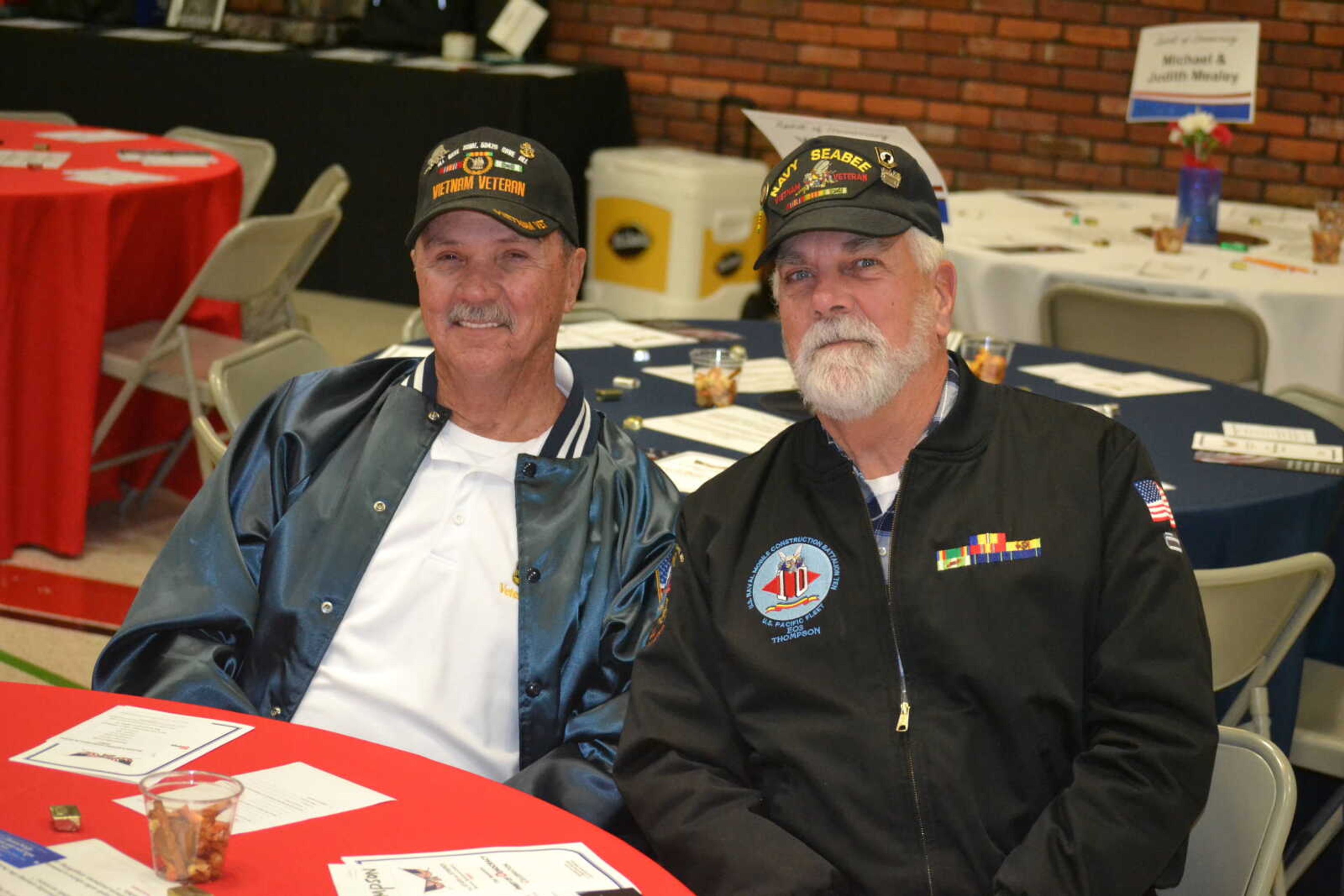 Larry Pierce, left, and Bill Thompson pose for a photo during the 

















inaugural Spirit of Democracy celebration
Saturday at the Arena Building in Cape Girardeau.