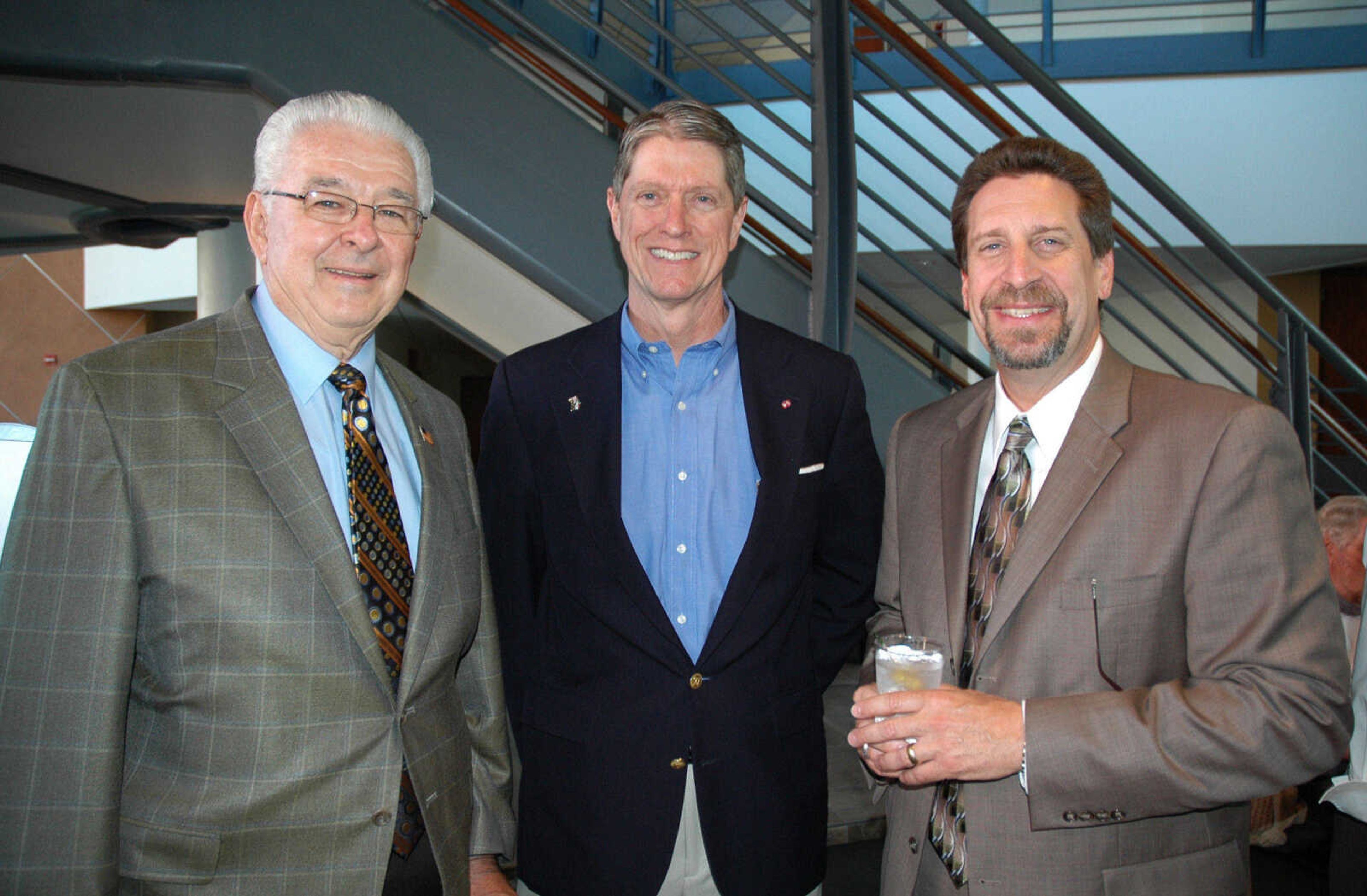 MELISSA MILLER ~ mmiller@semissourian.com

Mayor Harry Rediger, Frank Kinder, and John Mehner, from left, attended the Passing the Gavel event at the River Campus in Cape Girardeau, Mo., on Tuesday, April 13, 2010.