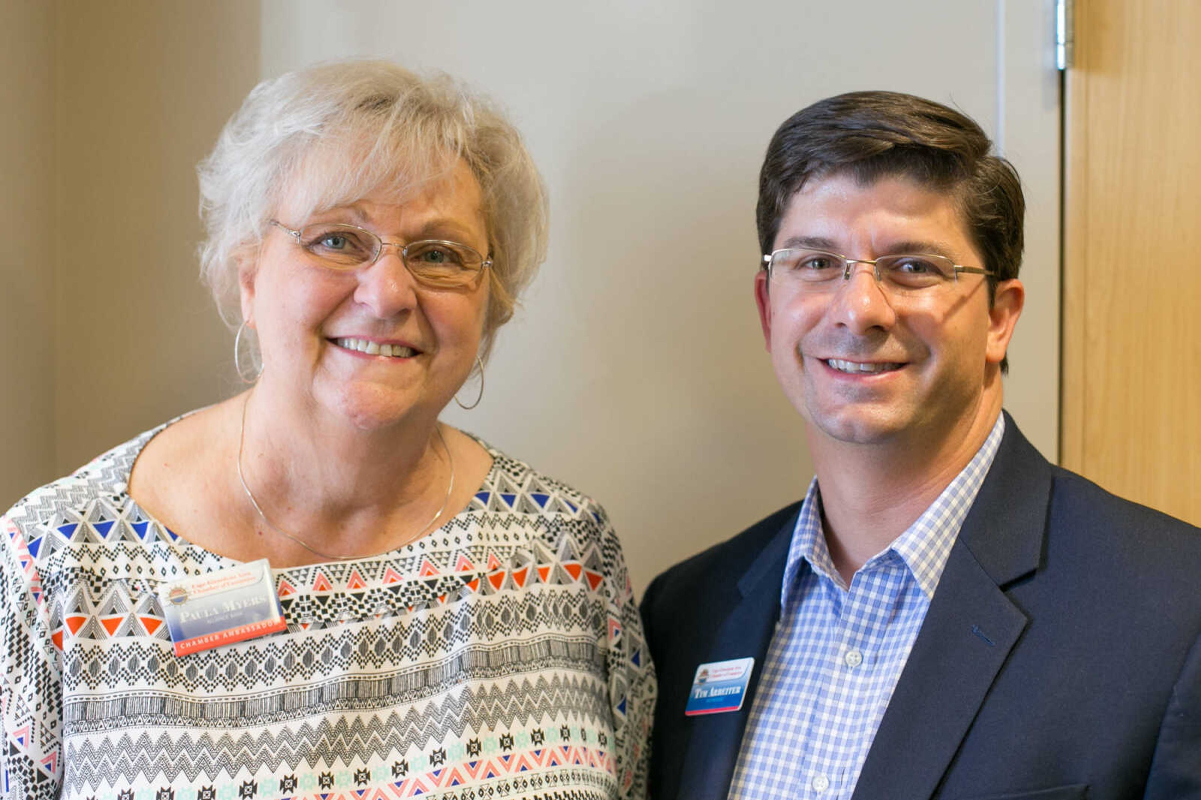 GLENN LANDBERG ~ glandberg@semissourian.com


Paula Myers, Alliance Bank; Tim Arbeiter, Cape Girardeau Area Chamber of Commerce.