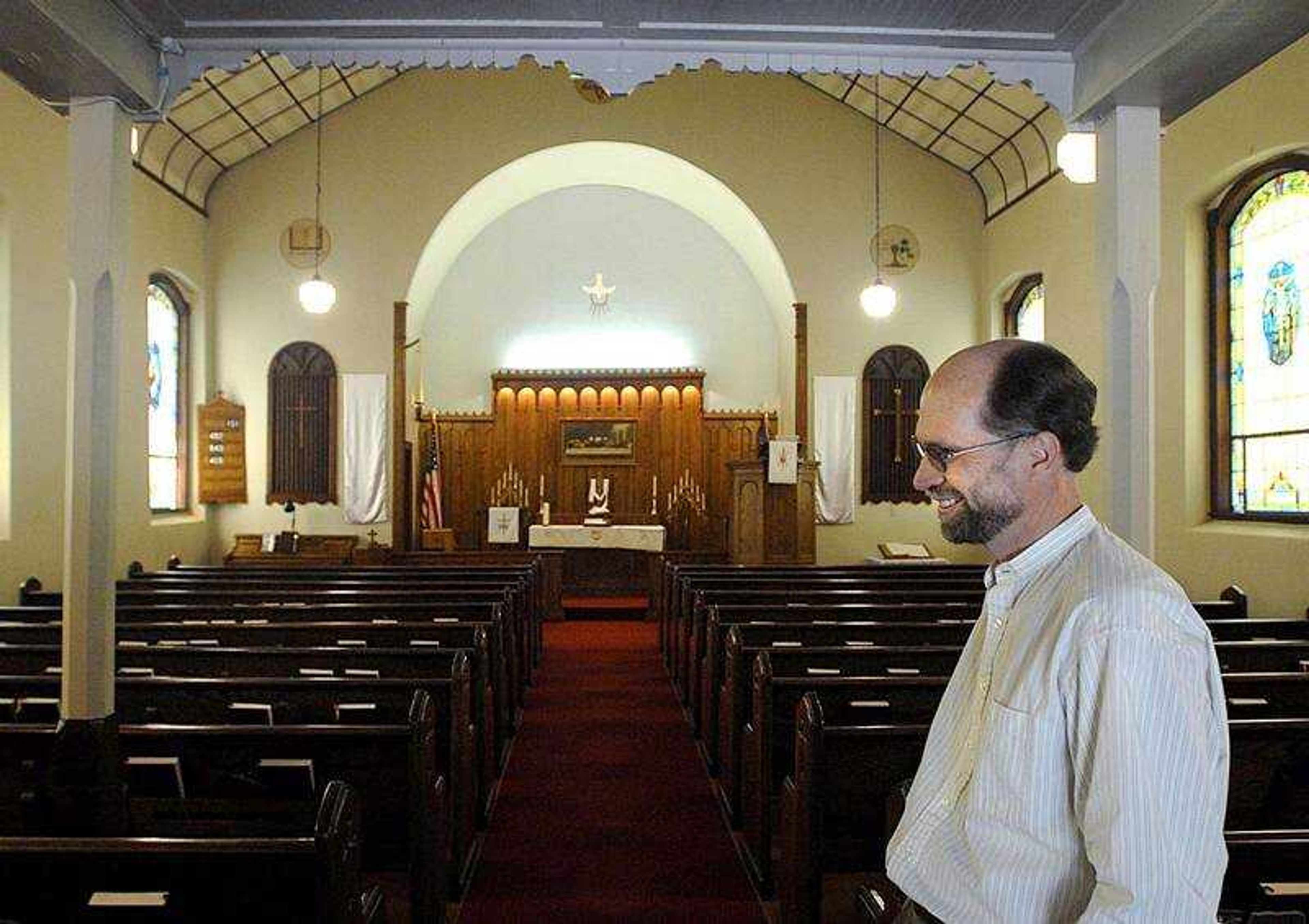 AARON EISENHAUER ~ aeisenhauer@semissourian.com
The Rev. Roger Steinbrueck is the minister at Trinity Lutheran Church in Friedheim, which will be celebrating its 160th anniversary Sunday.