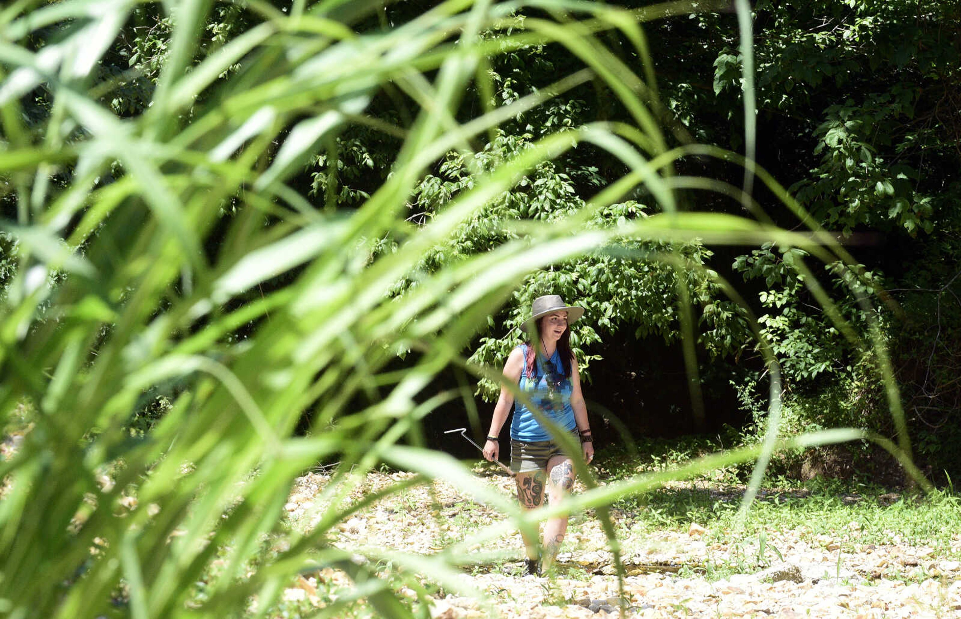 Anna Mae Zembsch goes herping in Little Indian Creek near Oriole, Missouri.