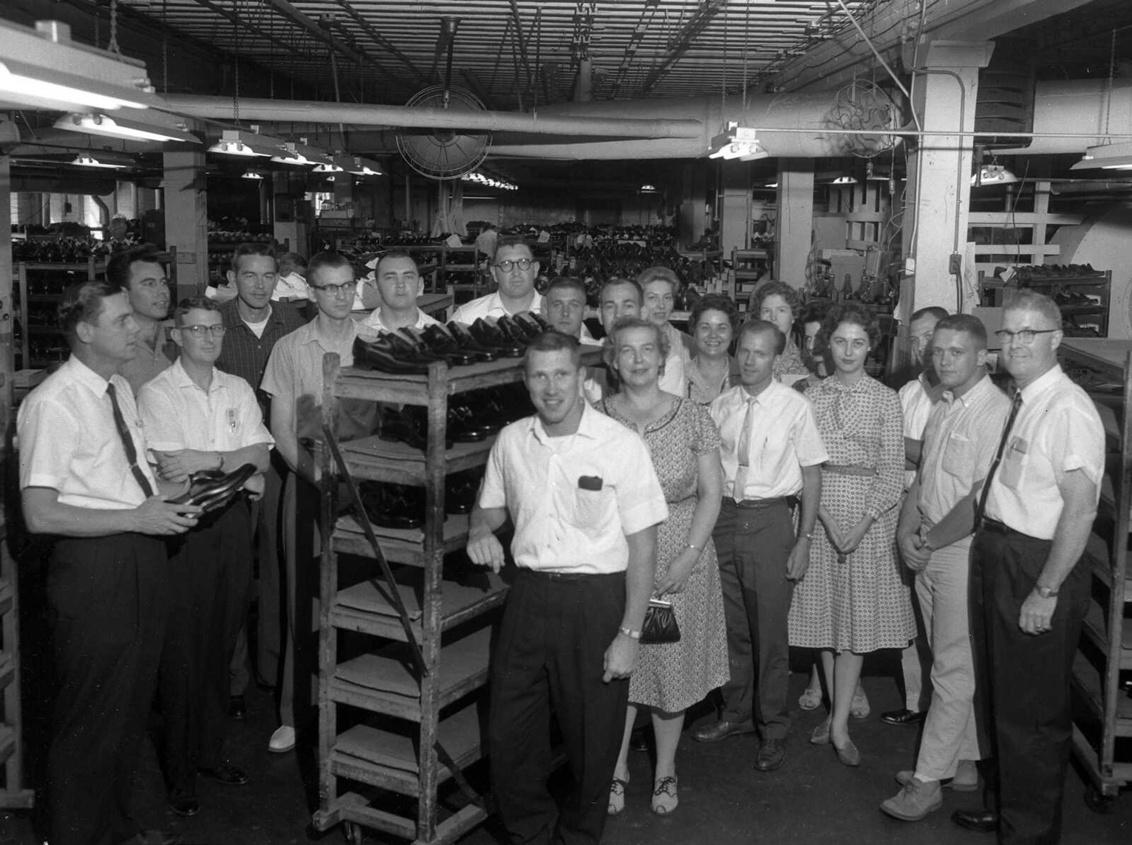 This picture may have been taken at the Cape Girardeau shoe factory. Does anyone recognize the place or a face?