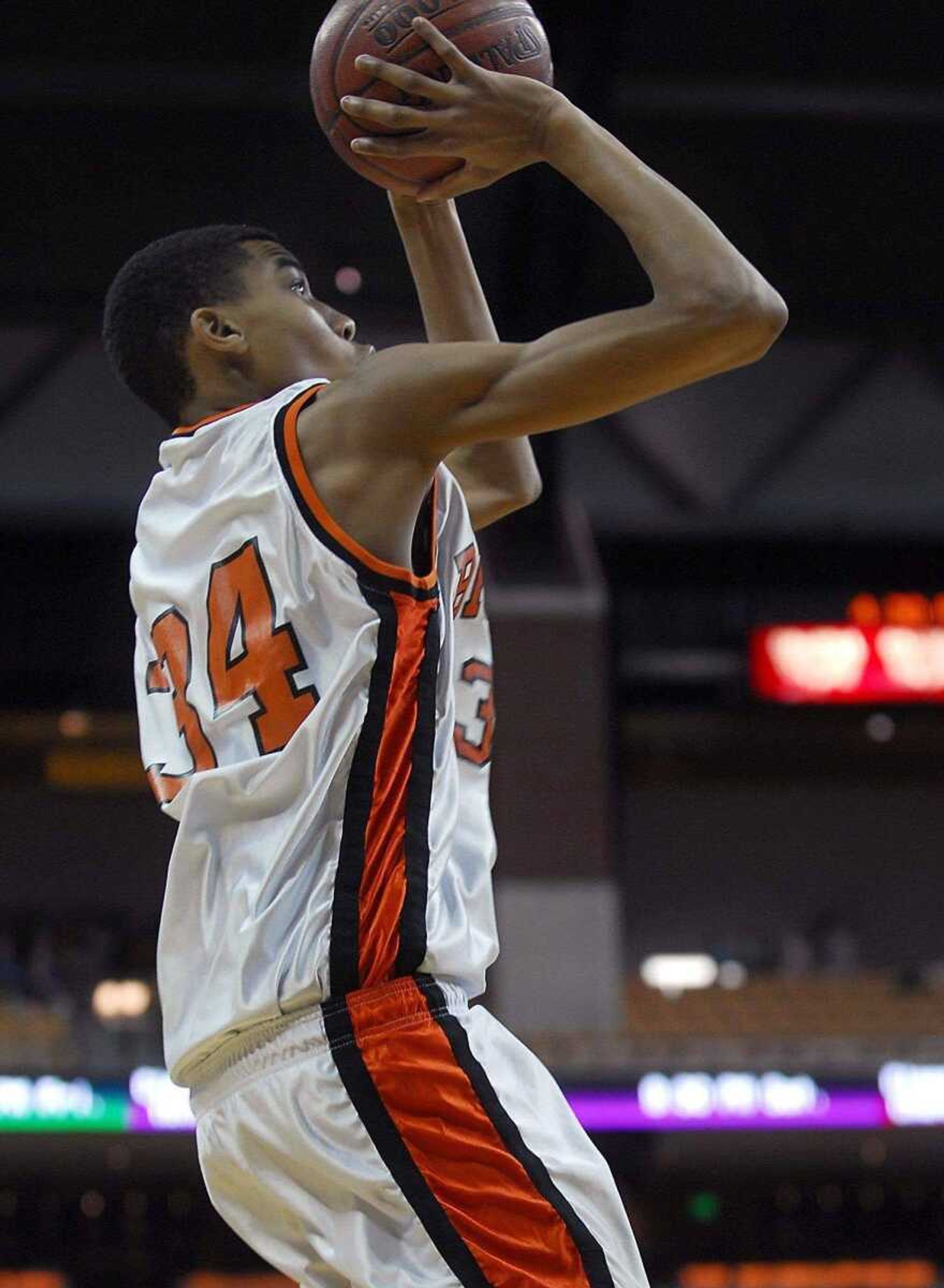 KIT DOYLE ~ kdoyle@semissourian.comOtto Porter shoots Thursday, March 19, 2009, in the Class 1 state semifinal at Mizzou Arena in Columbia.