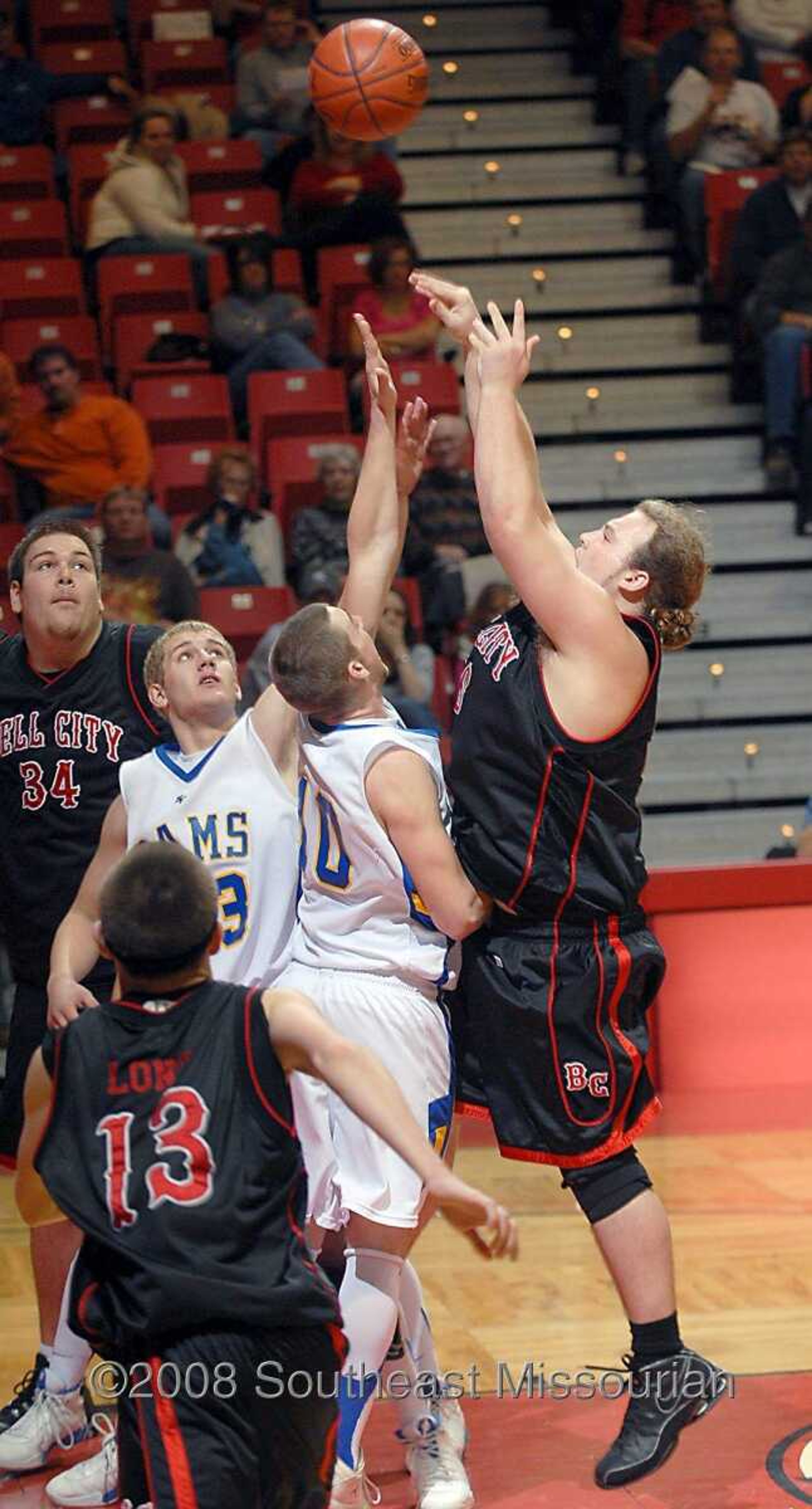 KIT DOYLE ~ kdoyle@semissourian.com
Bell City defeats Scott City Tuesday, December 30, 2008, for ninth place in the Southeast Missourian Christmas Tournament at the Show Me Center.