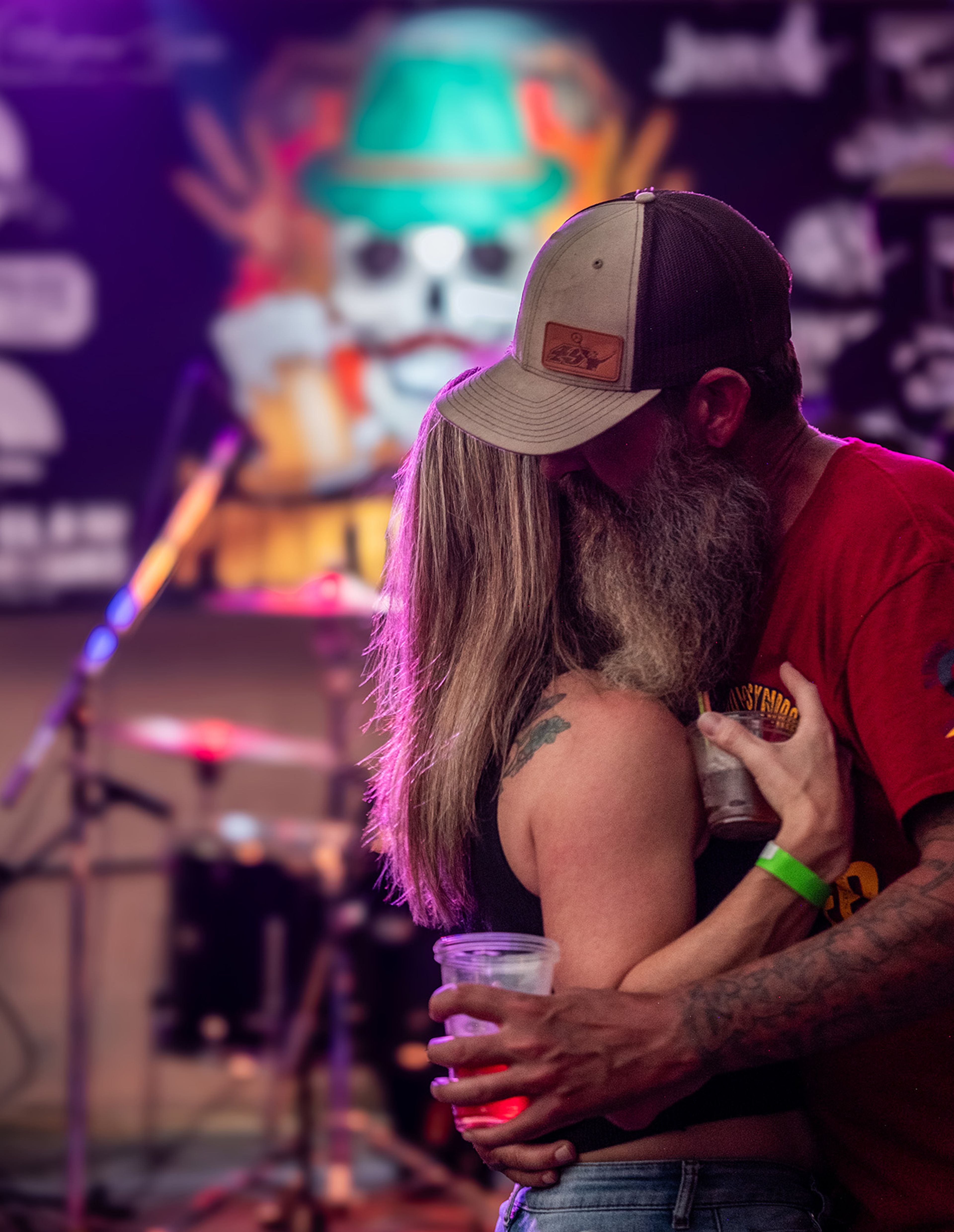 A couple shares a dance during the show.