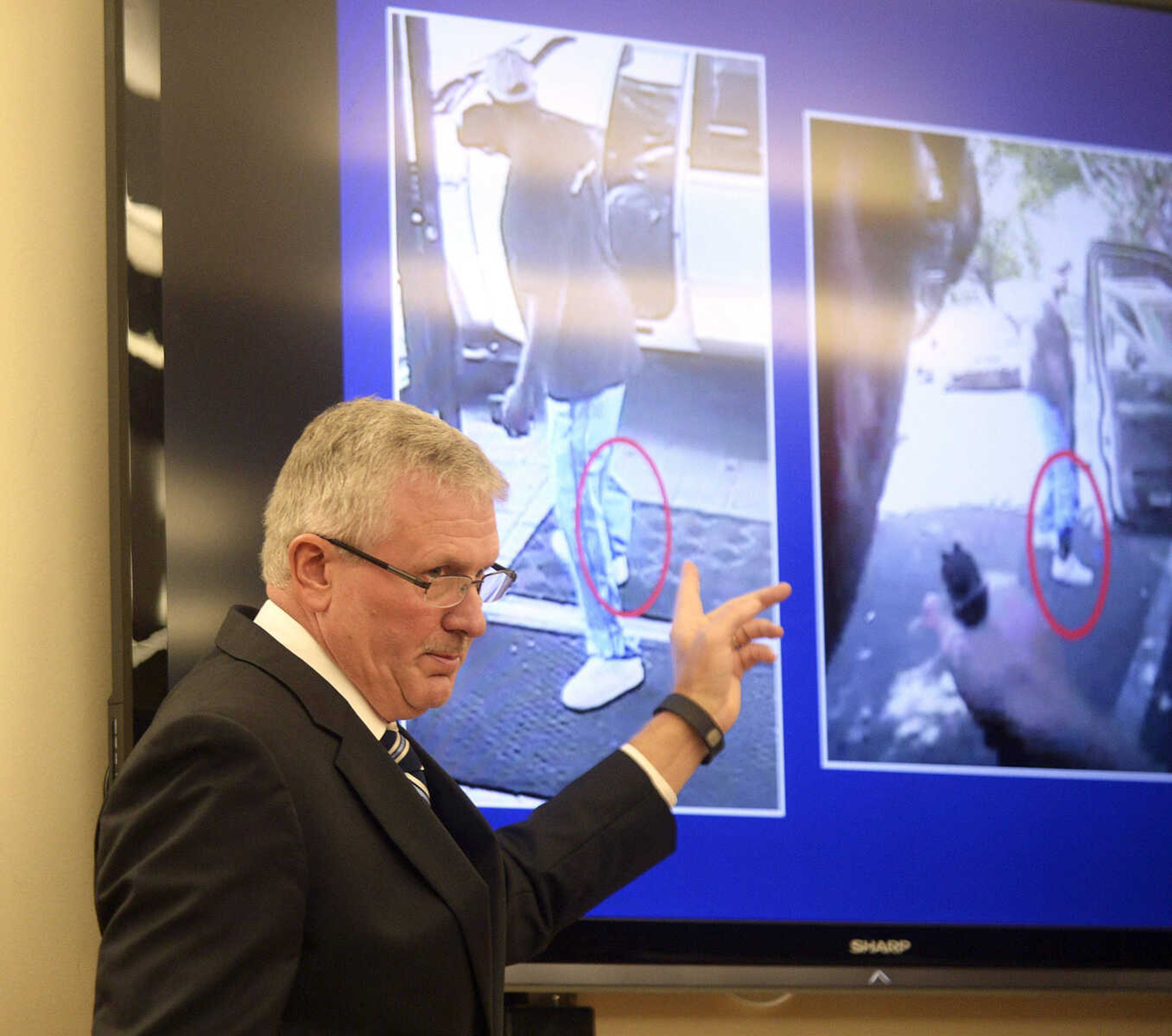 District Attorney Andrew Murray discusses evidence as he speaks at the District Attorney's Office during a news conference Wednesday morning in Charlotte, North Carolina.