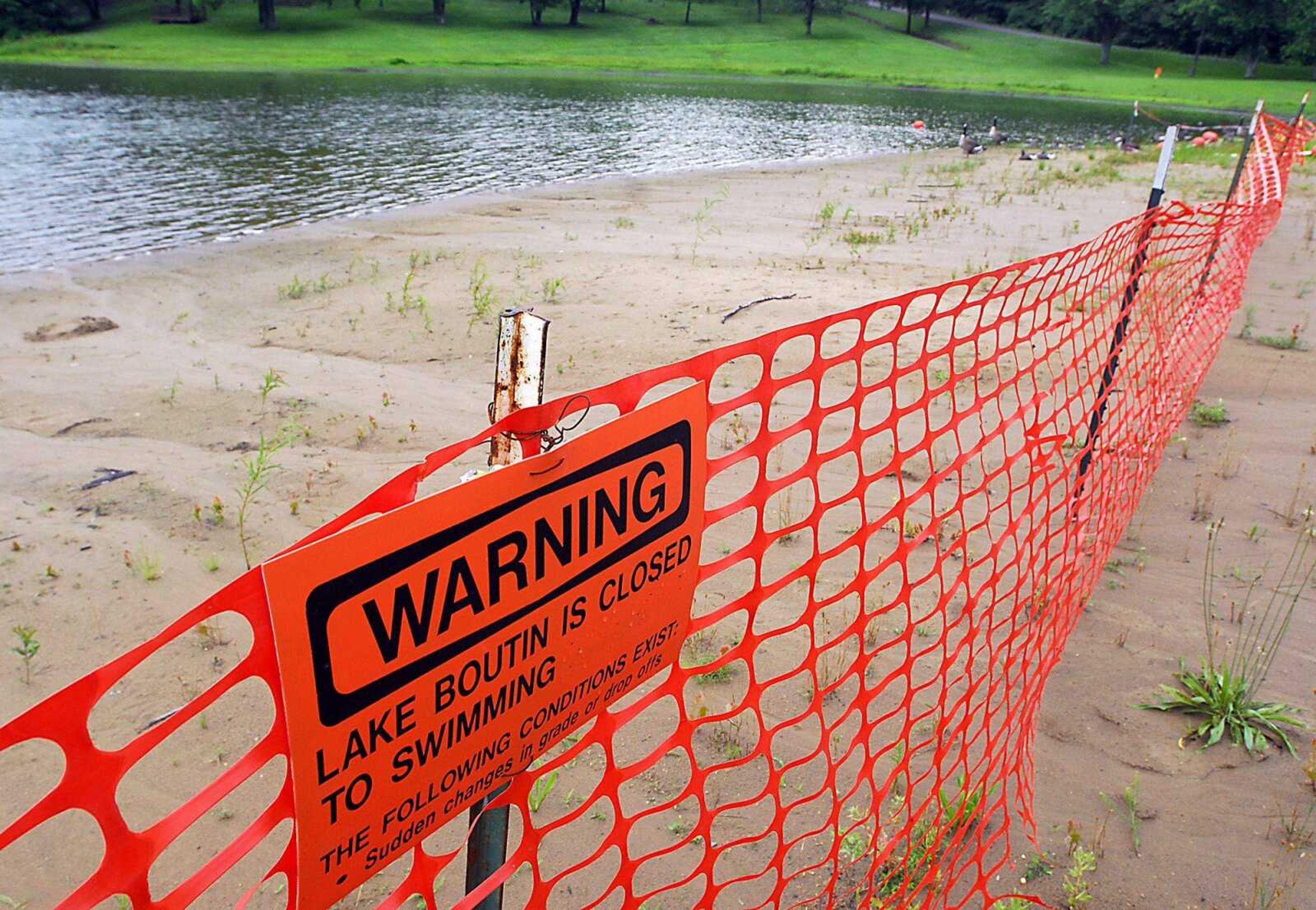 Lake Boutin is closed to swimming at Trail of Tears State Park. (Kit Doyle)