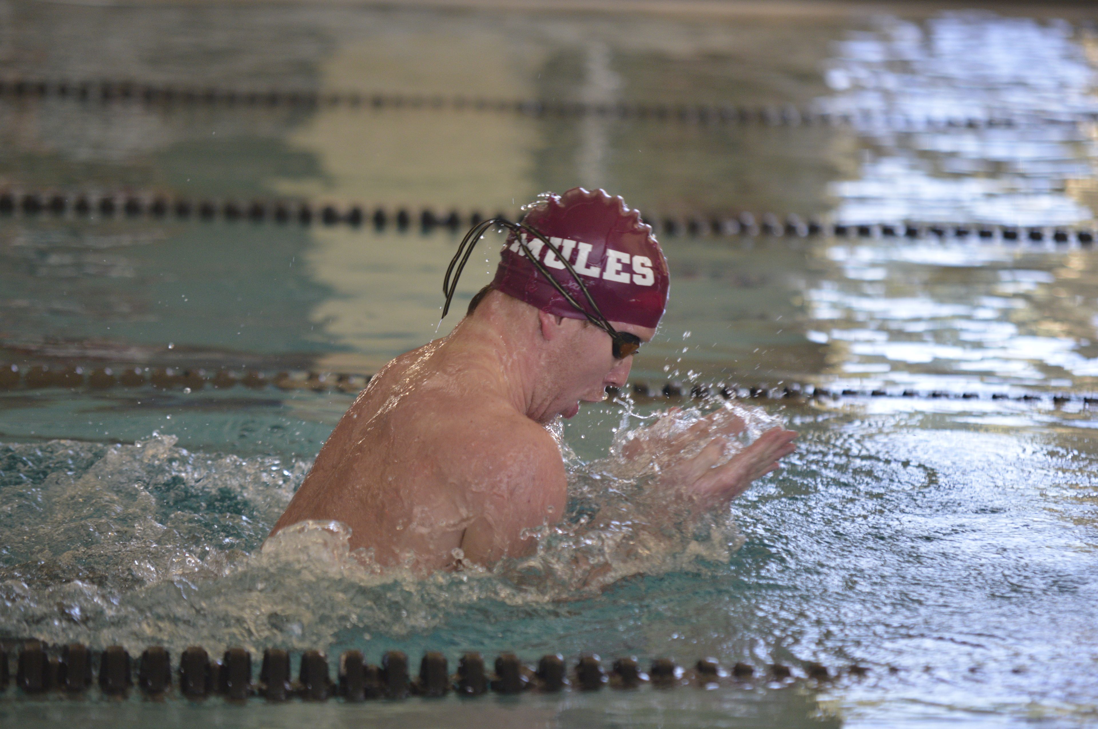 Poplar Bluff’s Henry Duncan swims in the Rec Relays on Monday, Oct. 21, at the SEMO Recreation Center. 